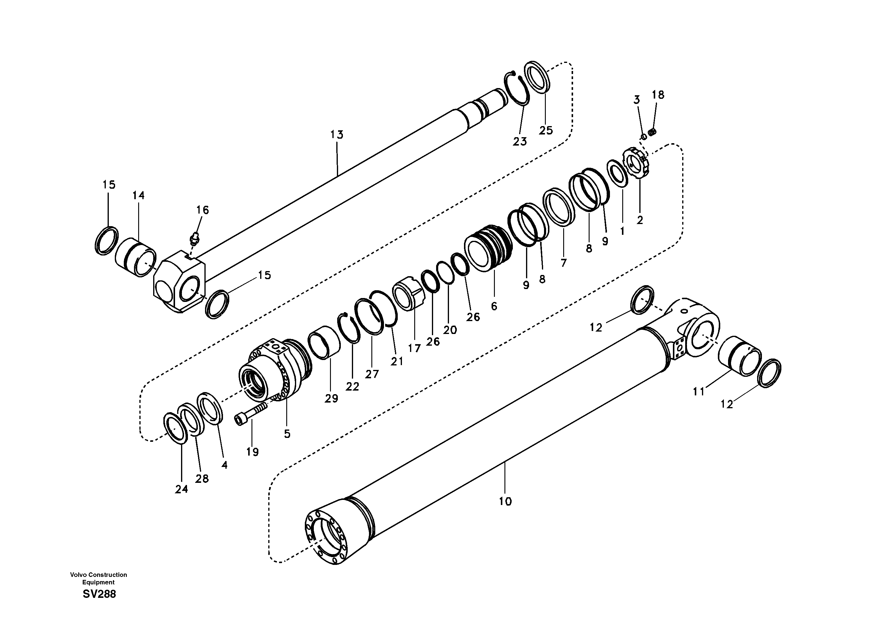 Bucket cylinder — volvo parts diagram