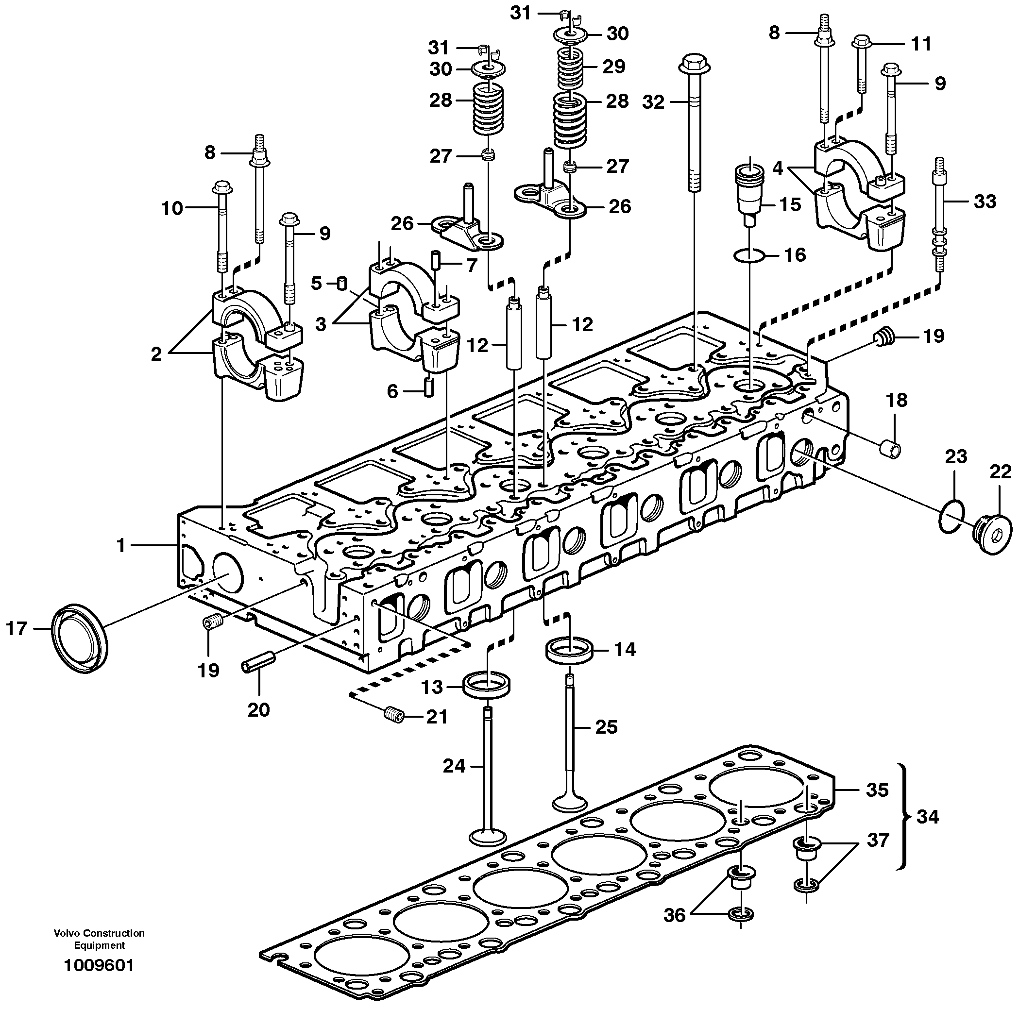 Cylinder head — volvo parts diagram
