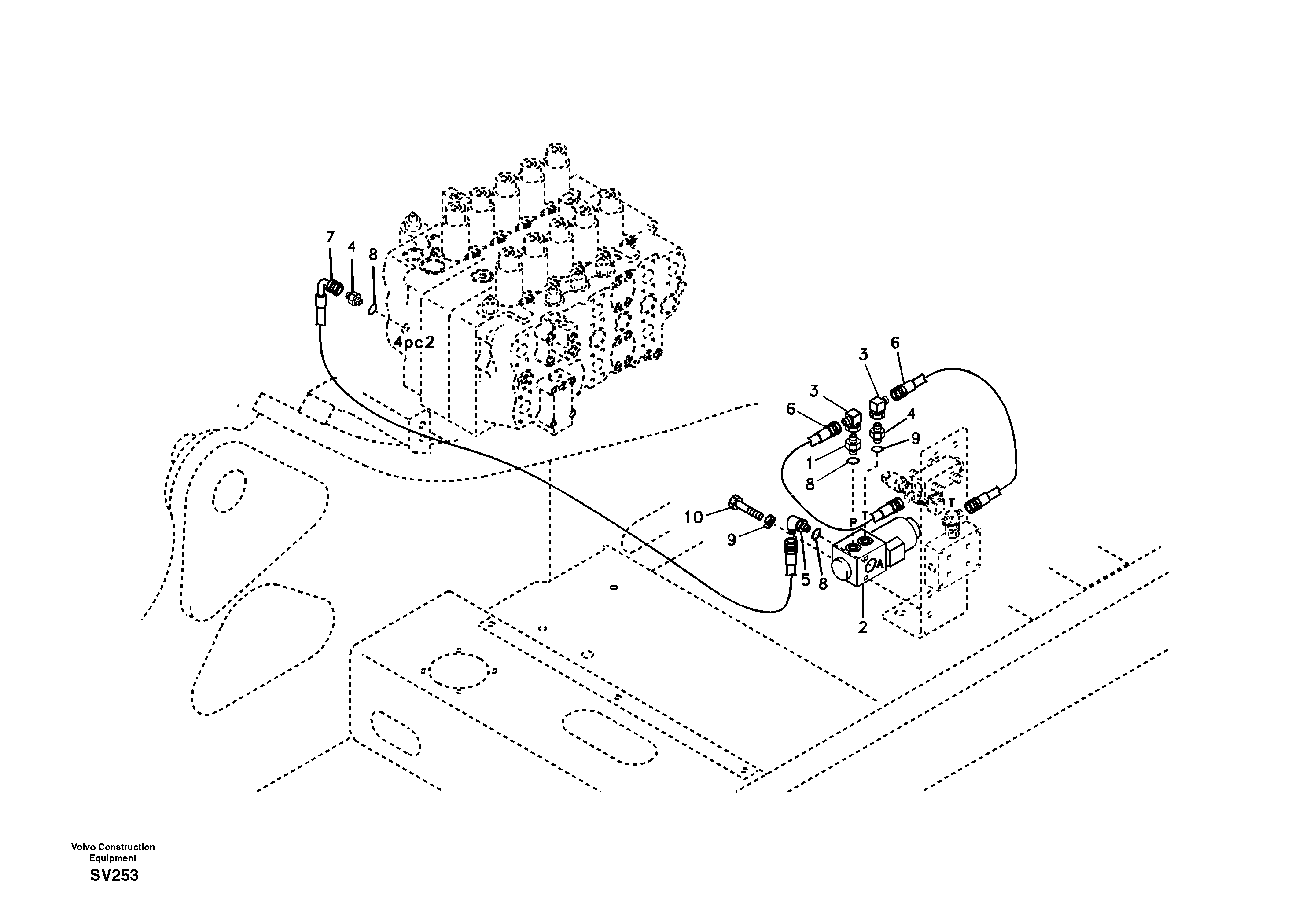Working hydraulic, hammer and shear for 2nd pump flow — volvo parts diagram