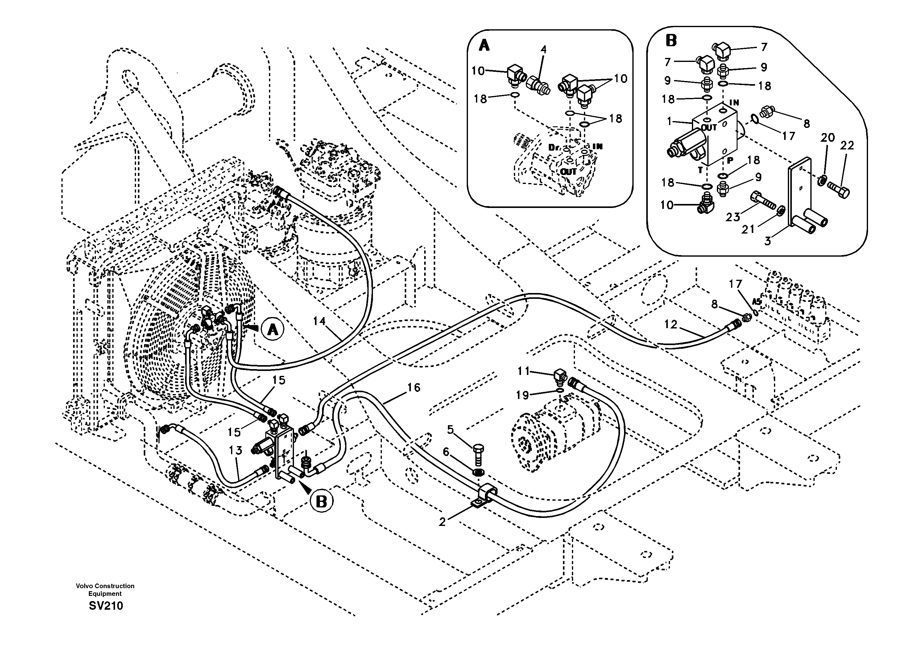 Hydraulic system, oil cooling system — volvo parts diagram