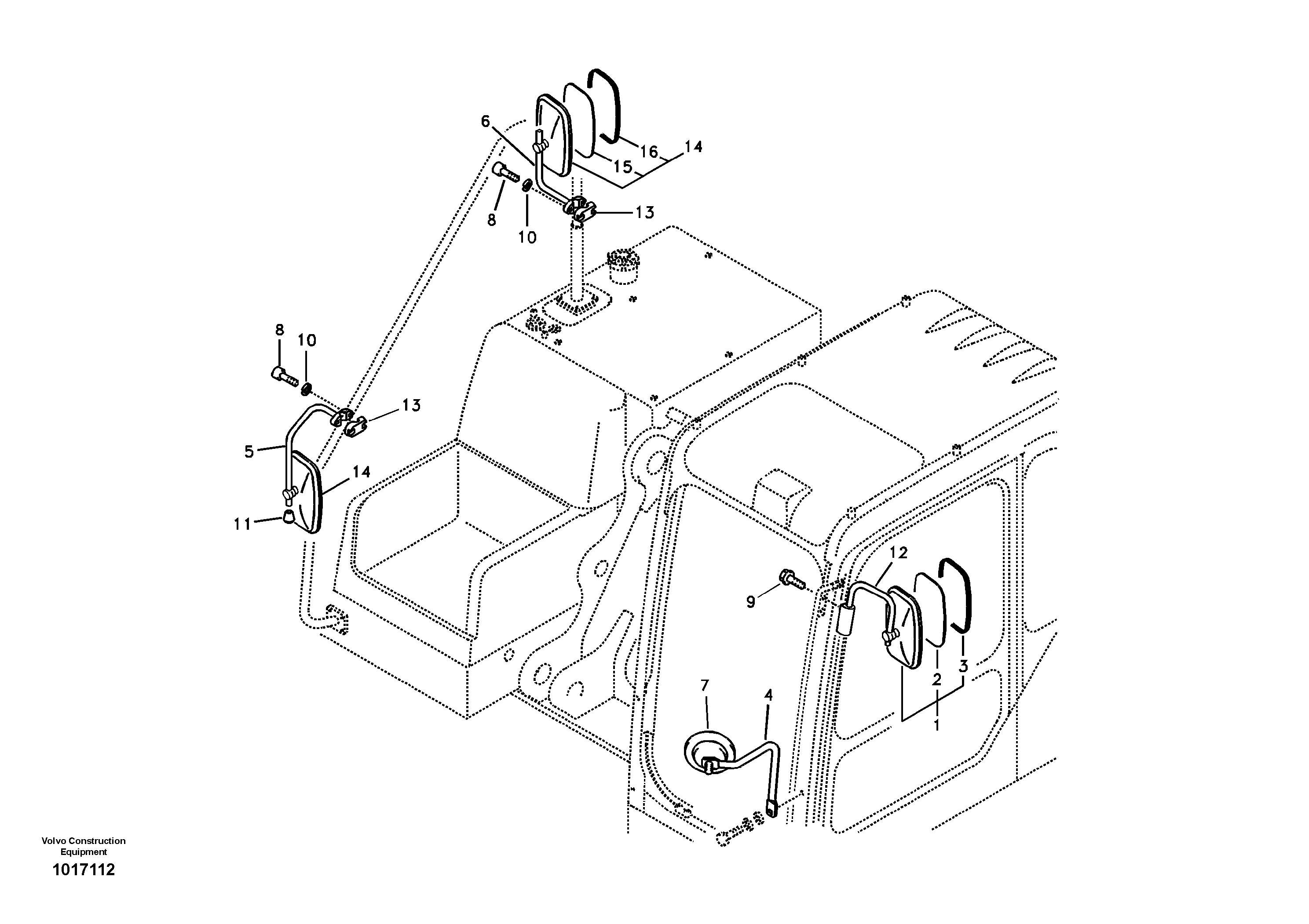 Rear view mirror — volvo parts diagram