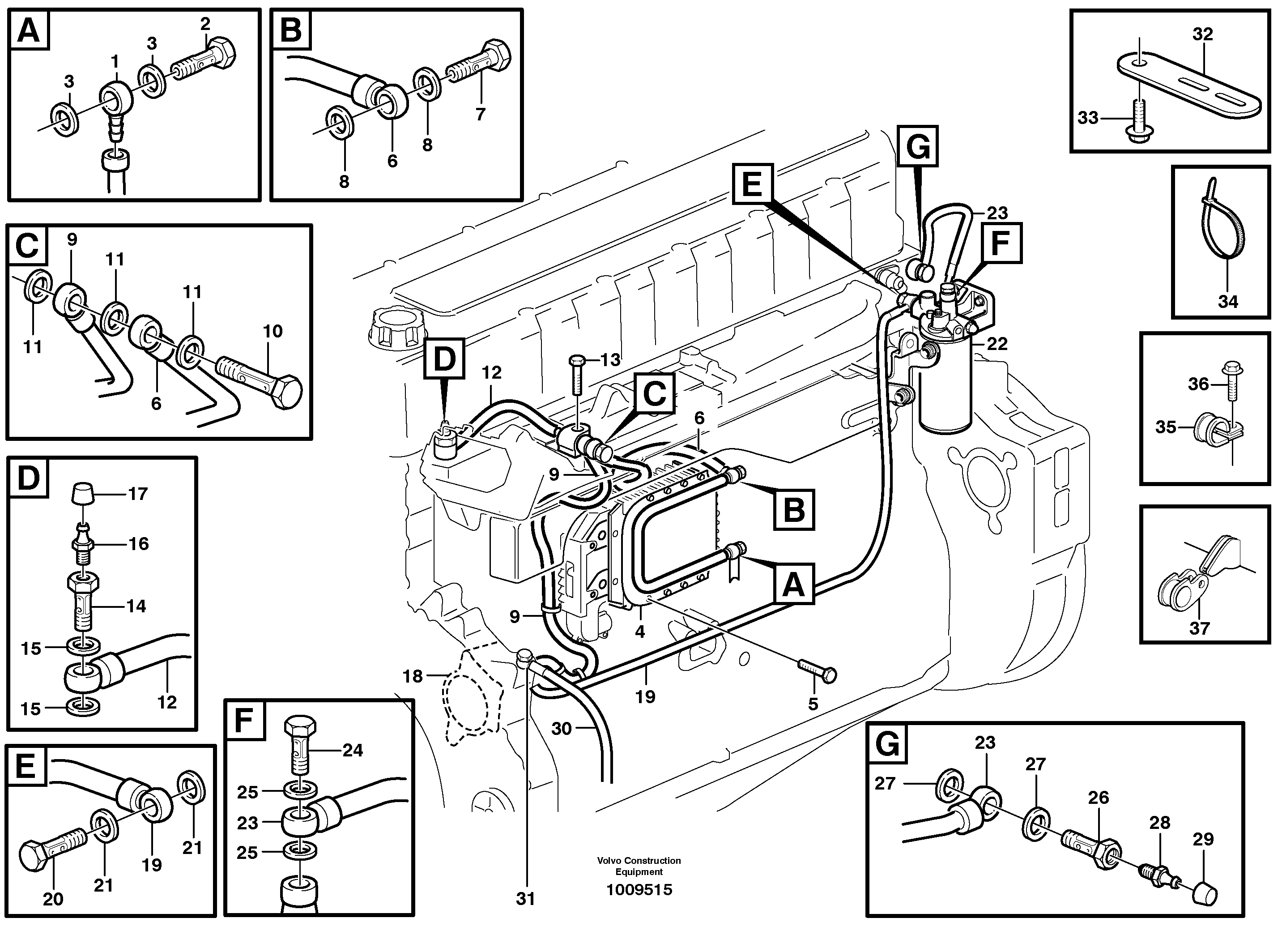 Fuel pipes, fuel pump — volvo parts diagram