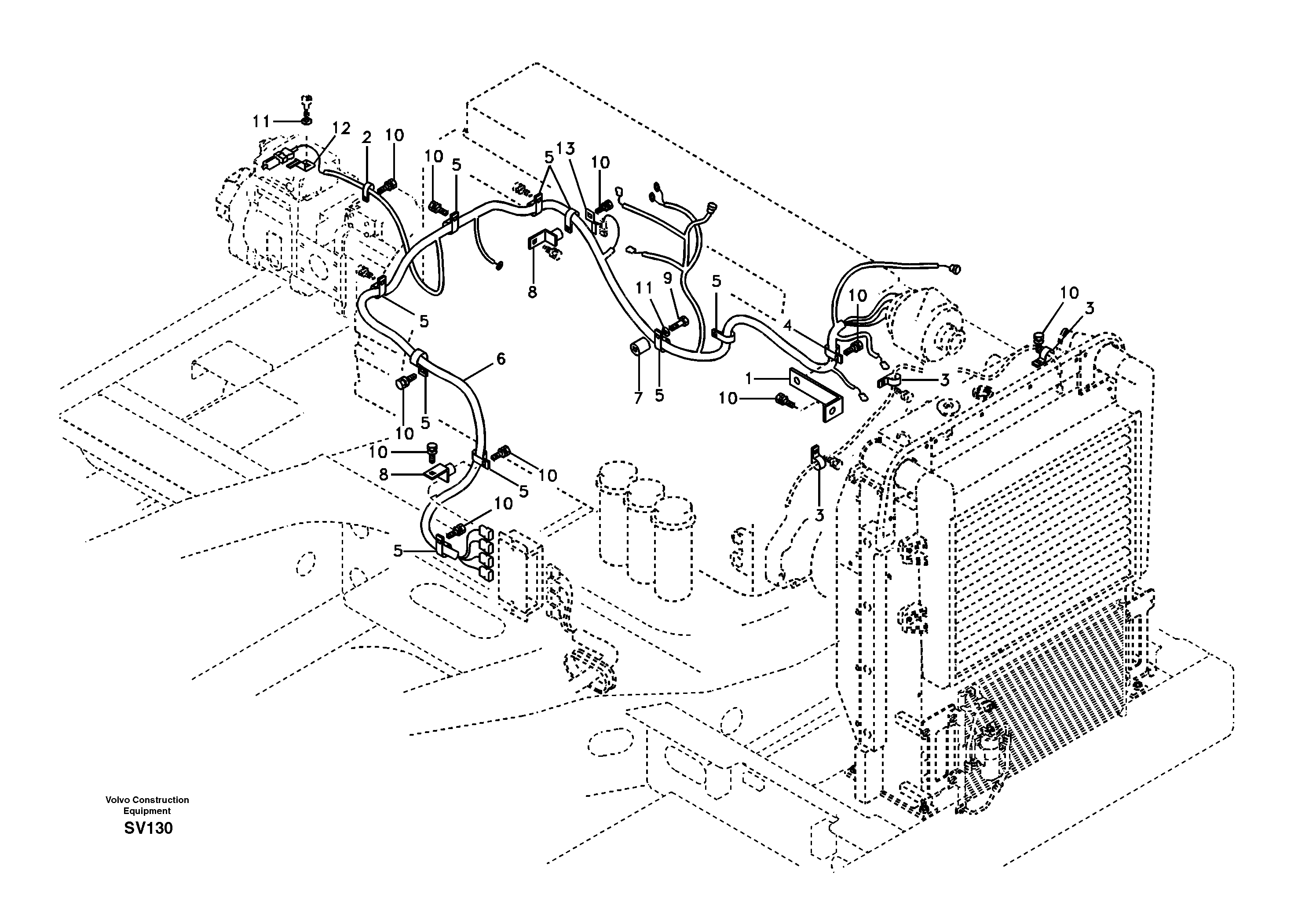 Cable harness, engine — volvo parts diagram