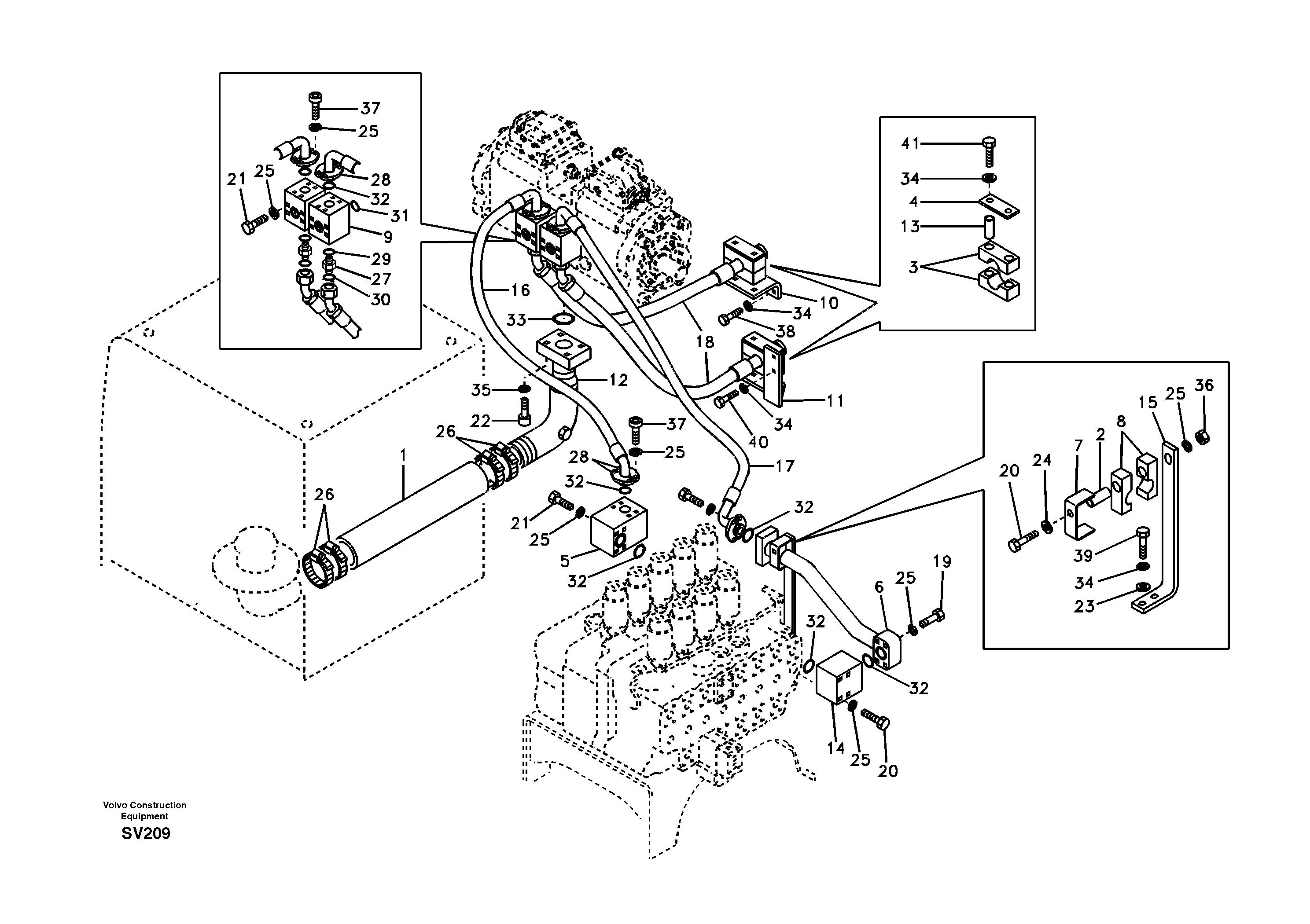 Hydraulic system, hydraulic pump pulse damper — volvo parts diagram