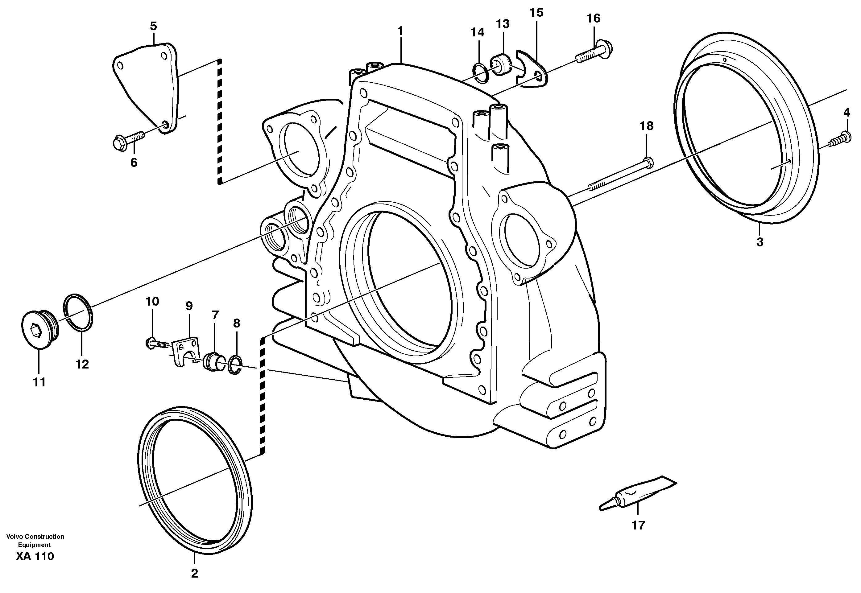 Flywheel housing — volvo parts diagram