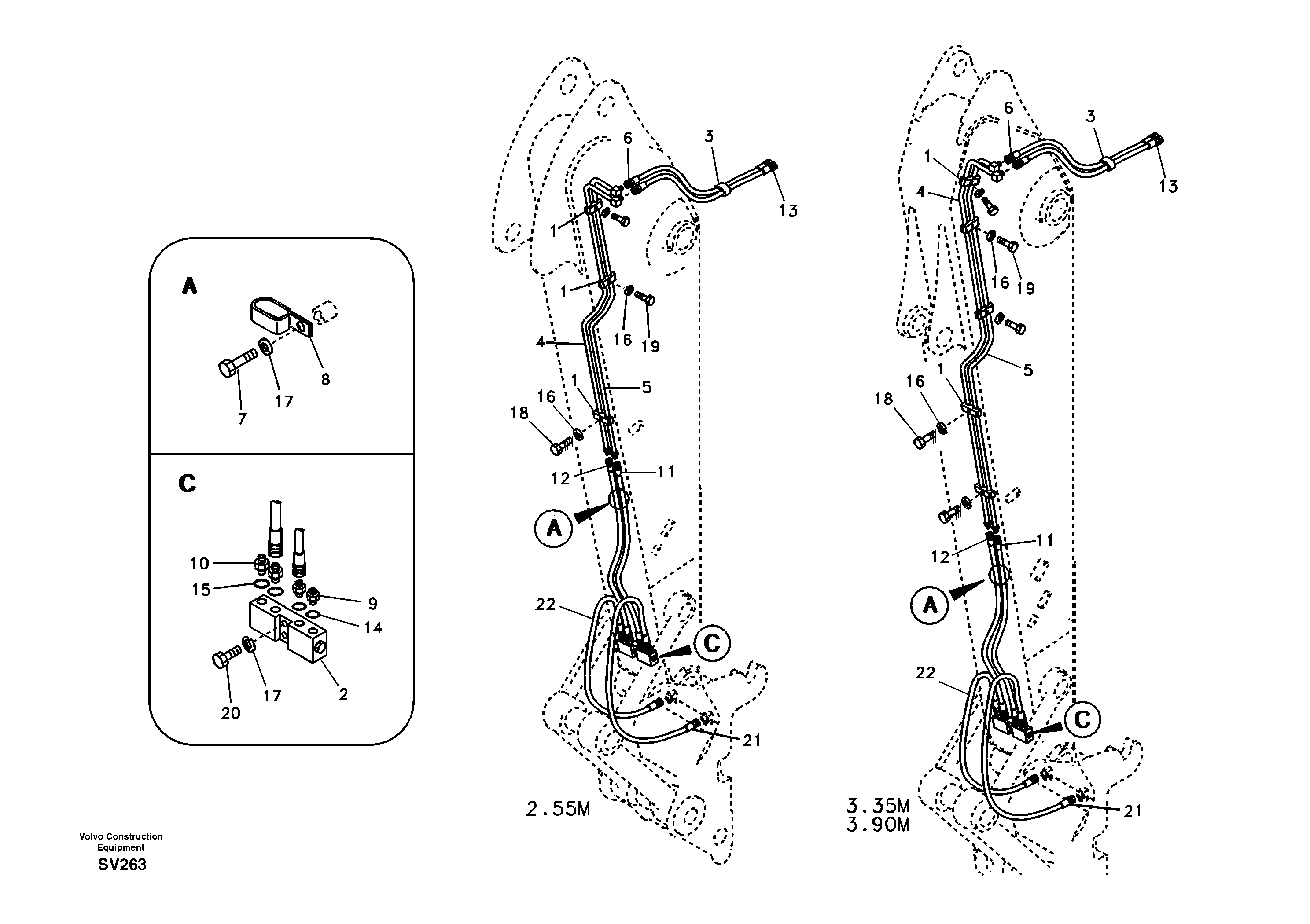 Working hydraulic, quick fit on dipper arm — volvo parts diagram