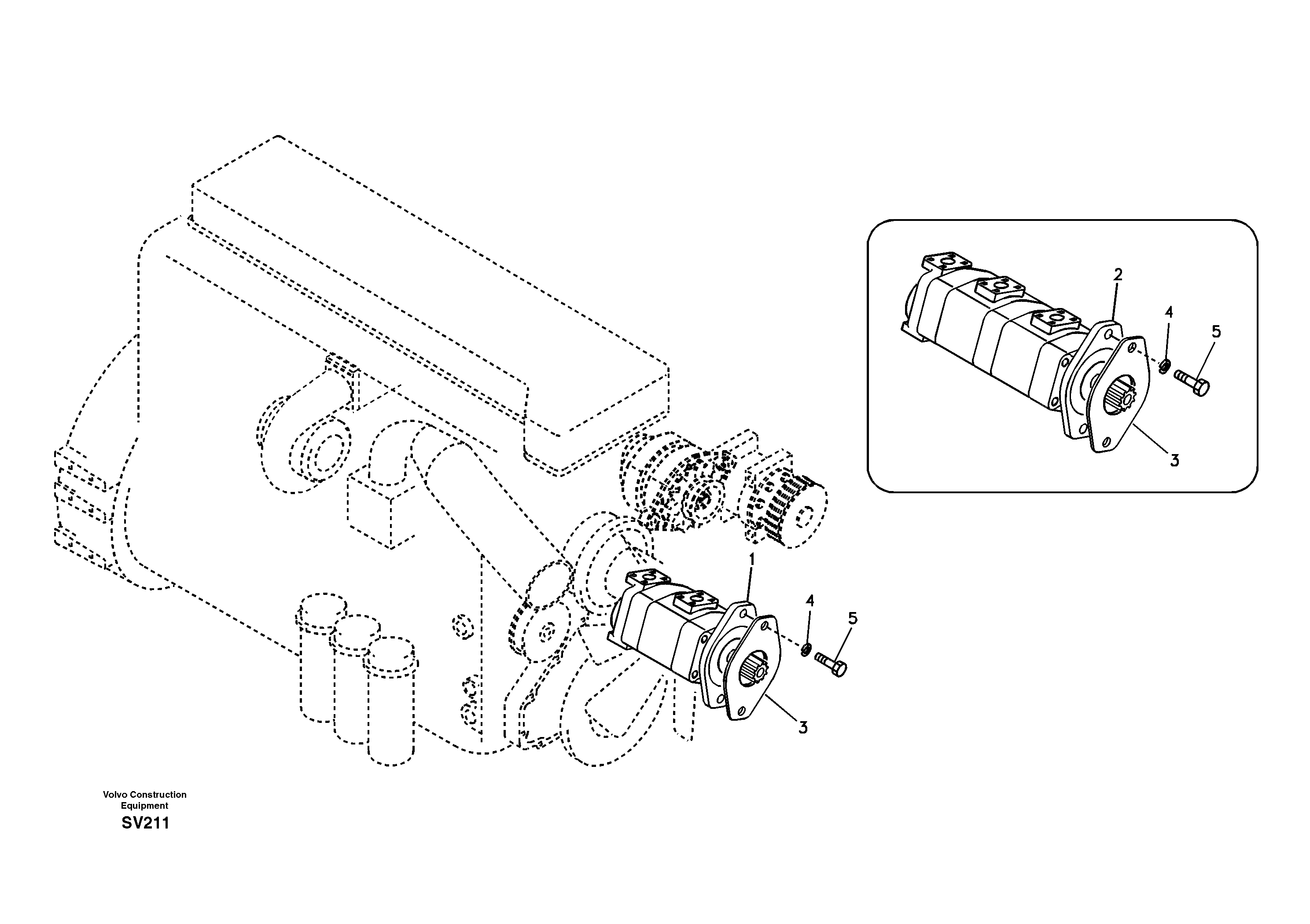 Hydraulic system, oil cooling pump mount — volvo parts diagram