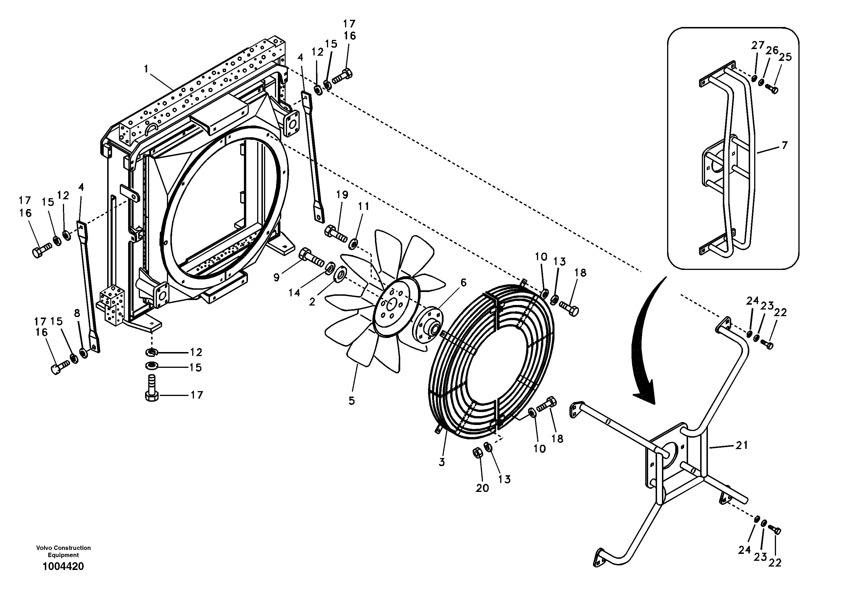 Hydraulic system, oil cooler mount — volvo parts diagram