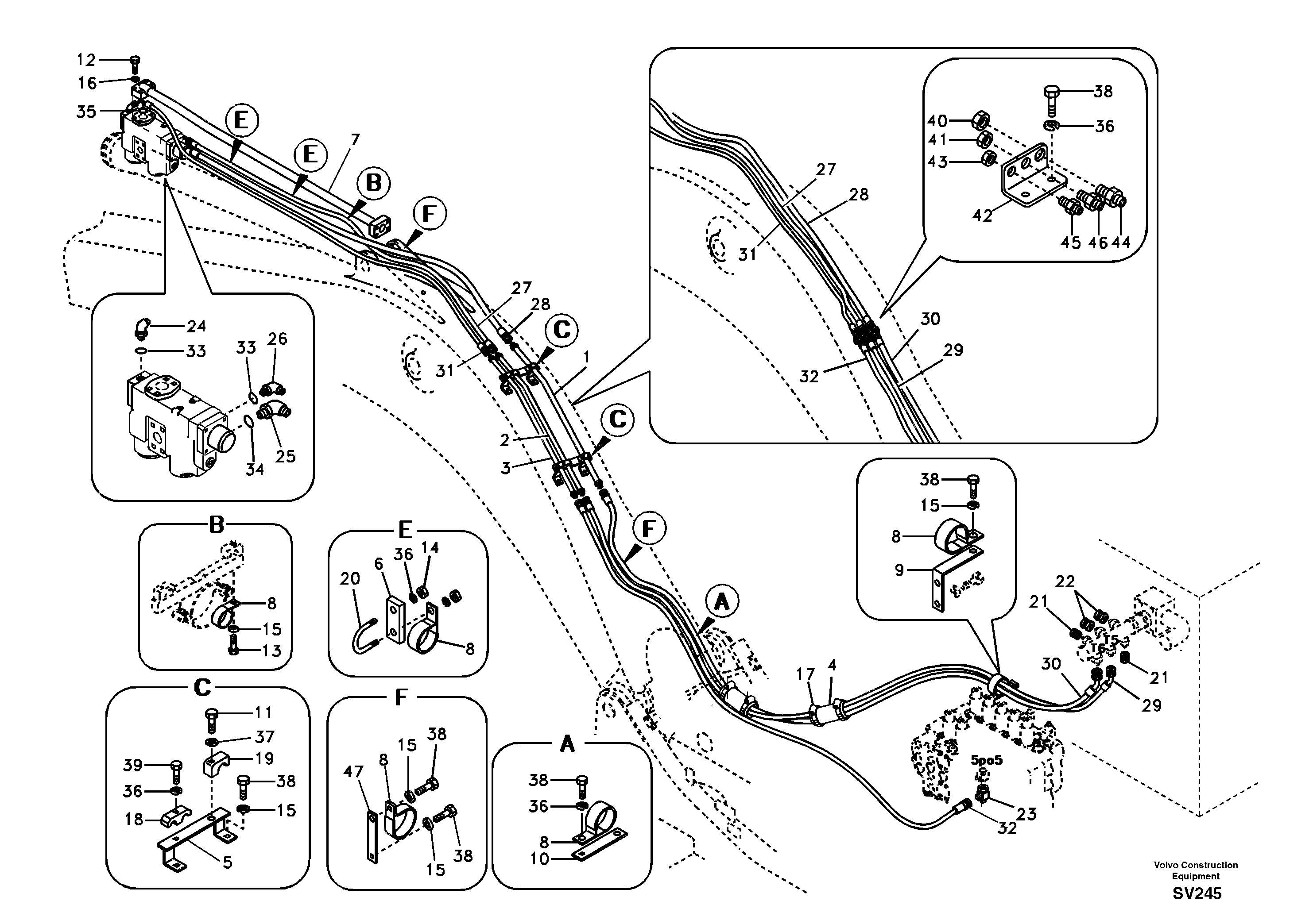 Working hydraulic, dipper arm rupture — volvo parts diagram