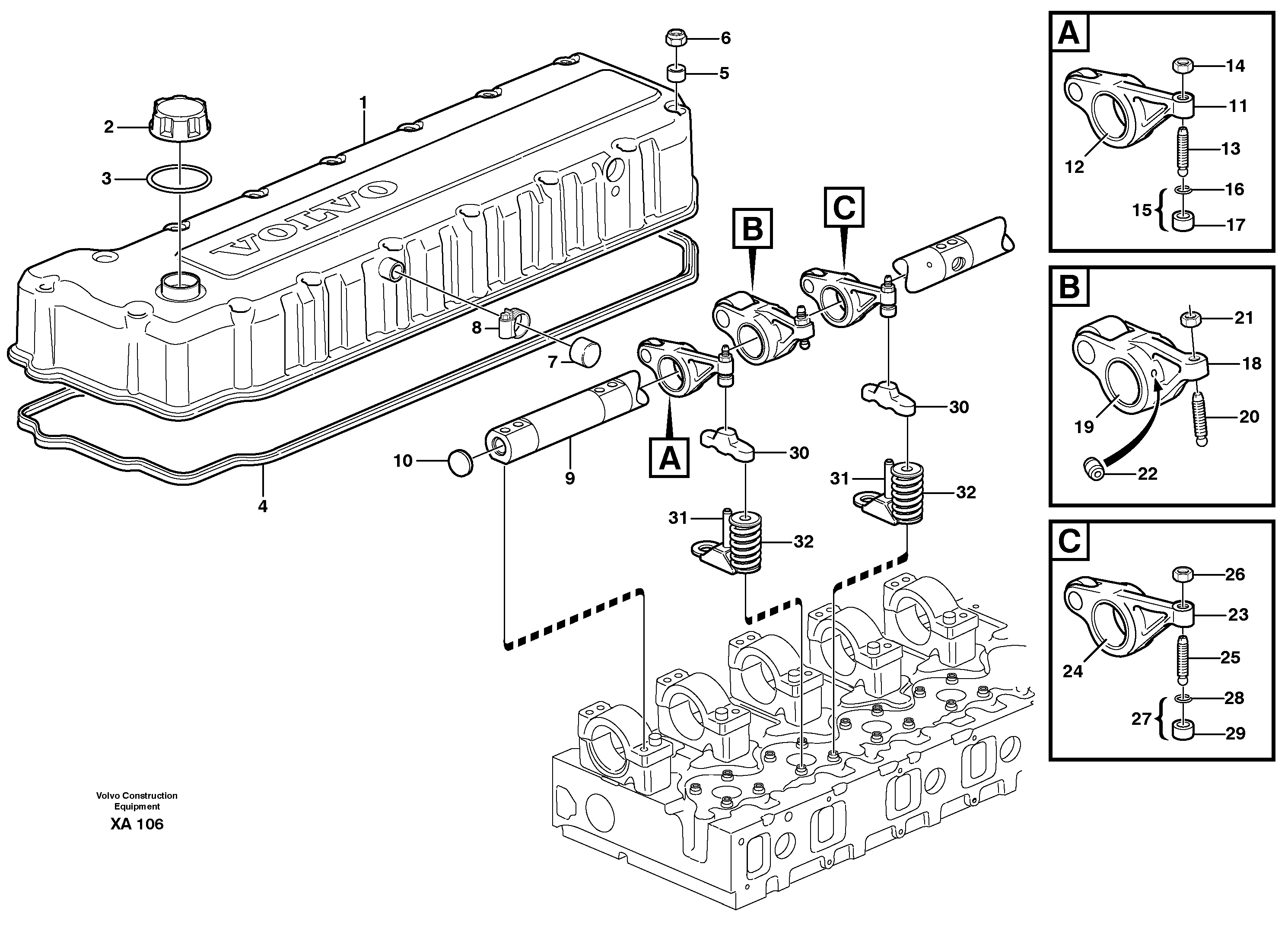 Valve mechanism — volvo parts diagram