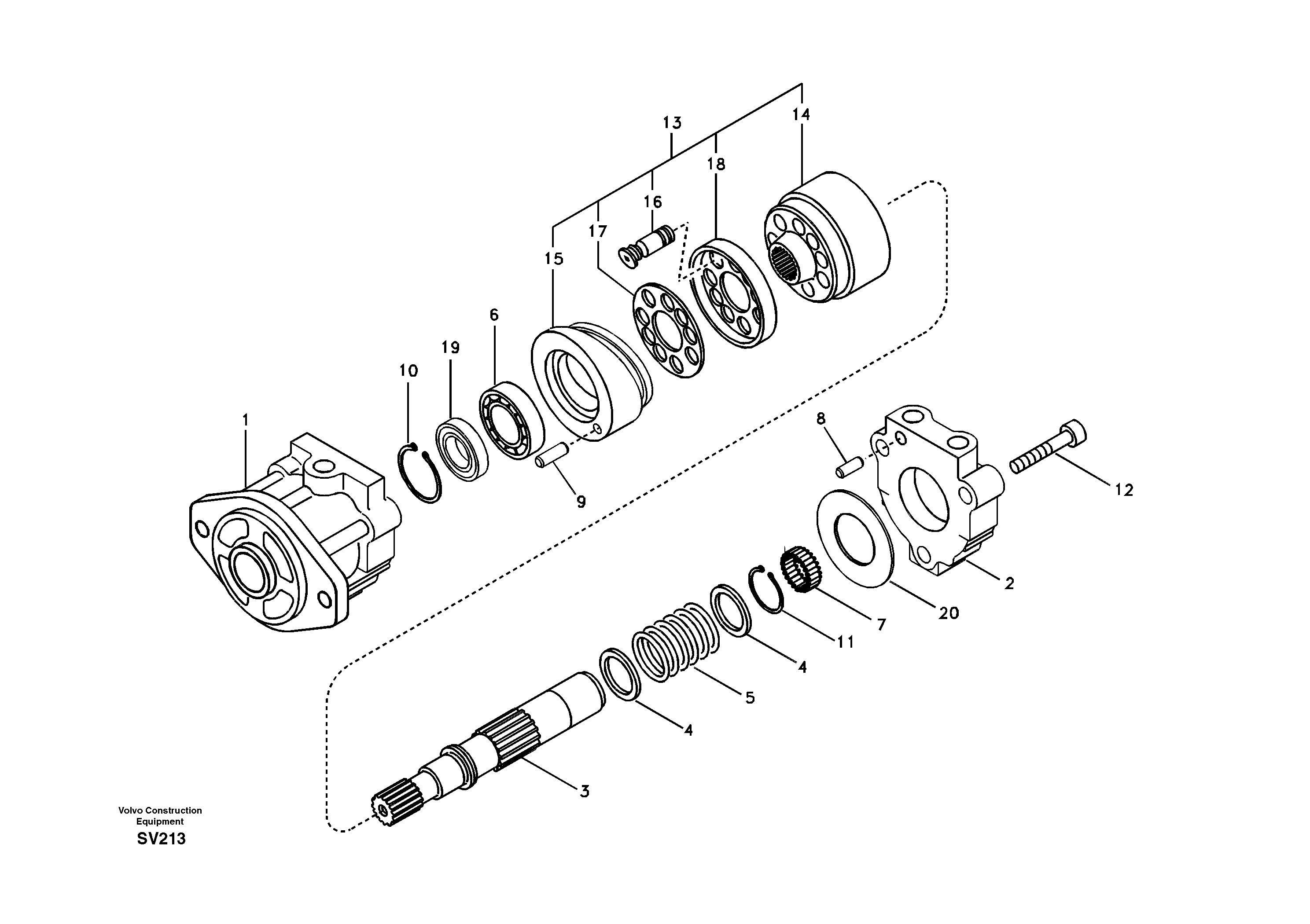 Hydraulic system, oil cooling fan motor — volvo parts diagram