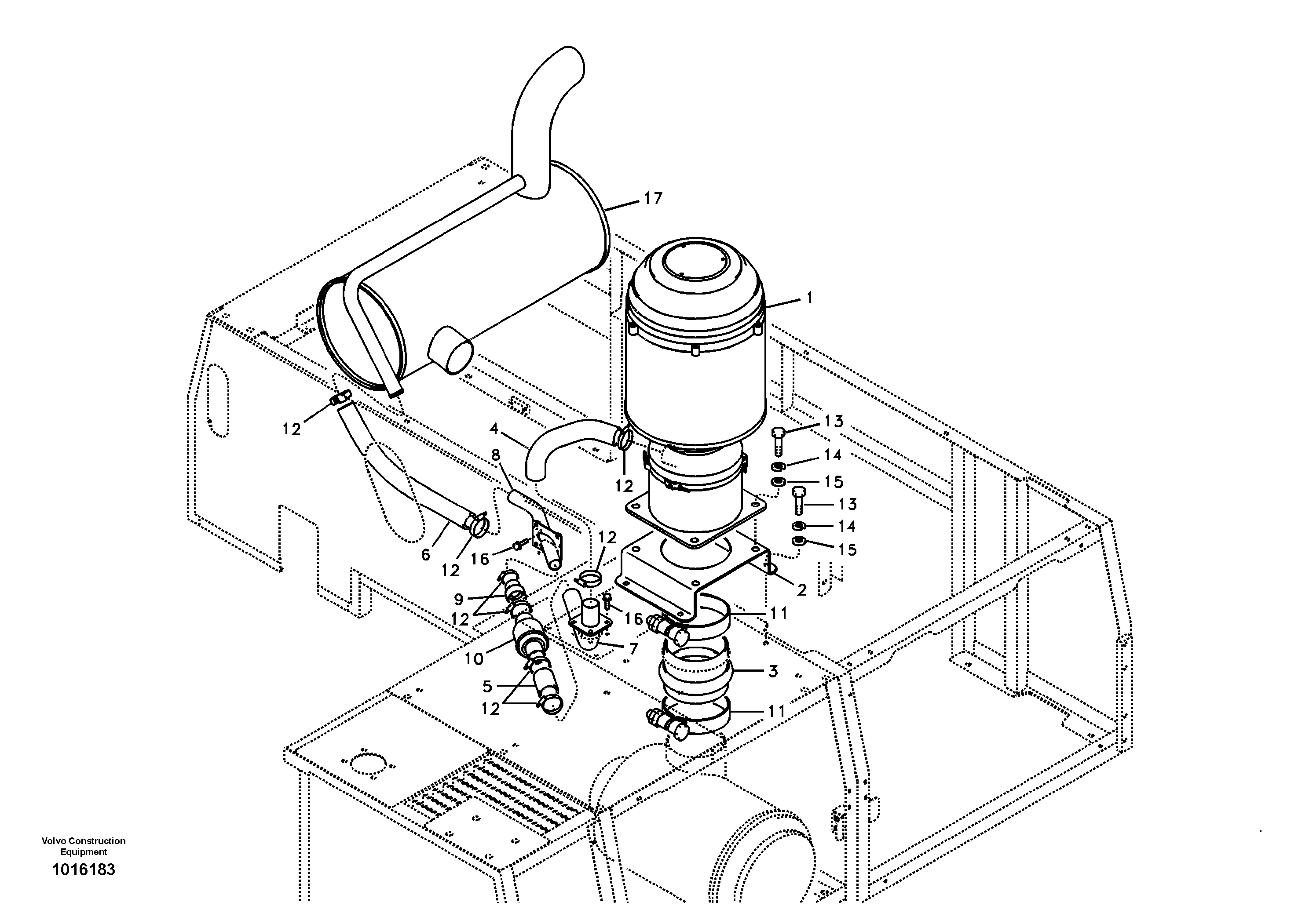 Inlet system, pre-cleaner — volvo parts diagram