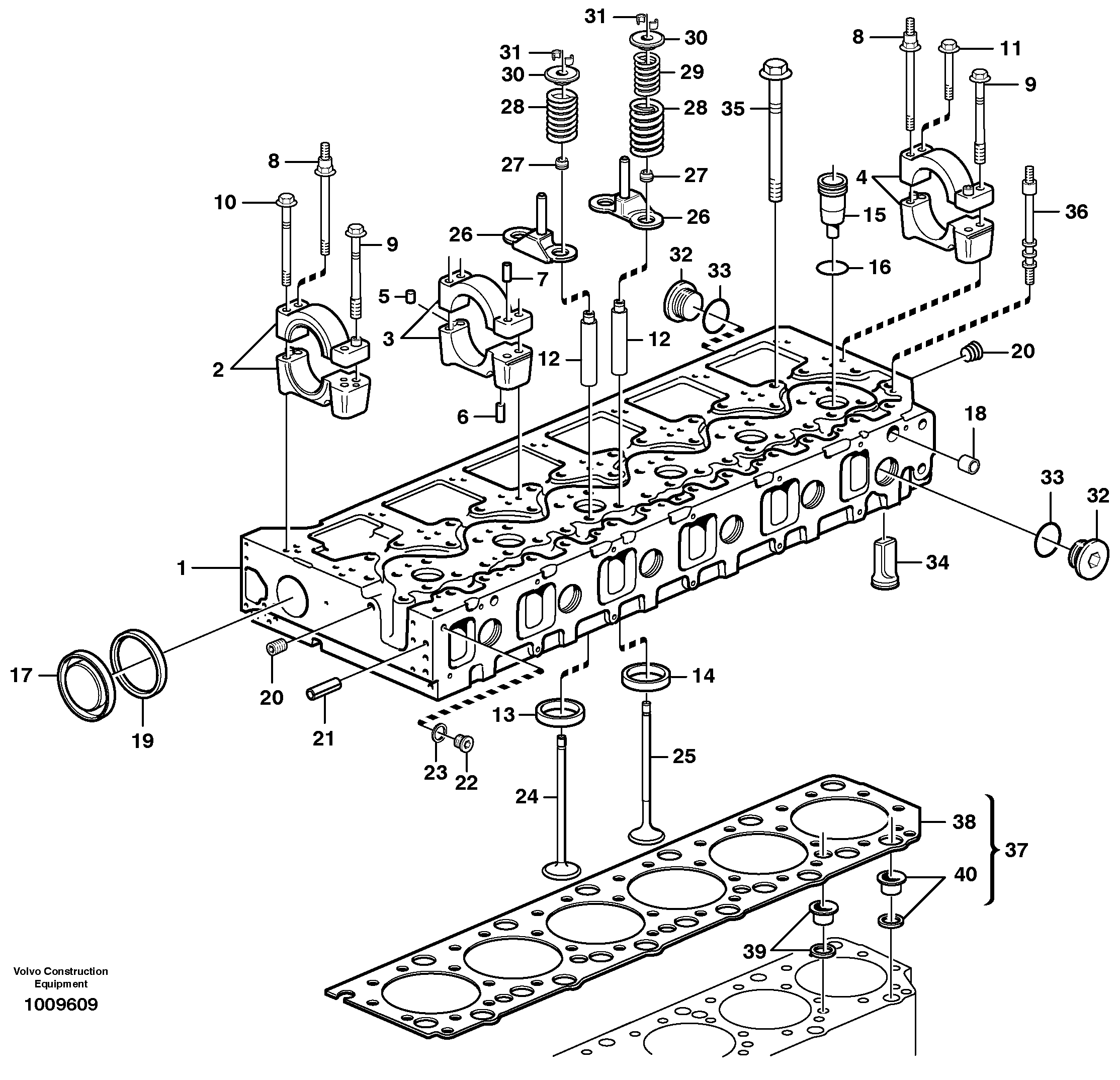 Cylinder head — volvo parts diagram