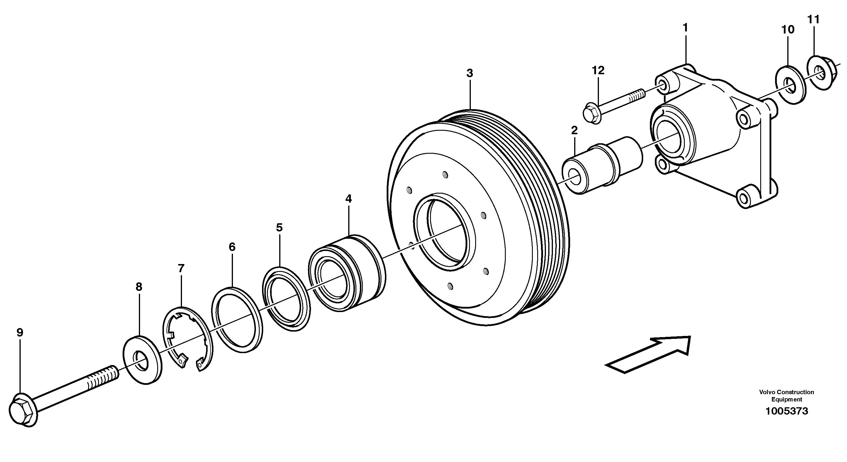 Belt transmission, pulley — volvo parts diagram