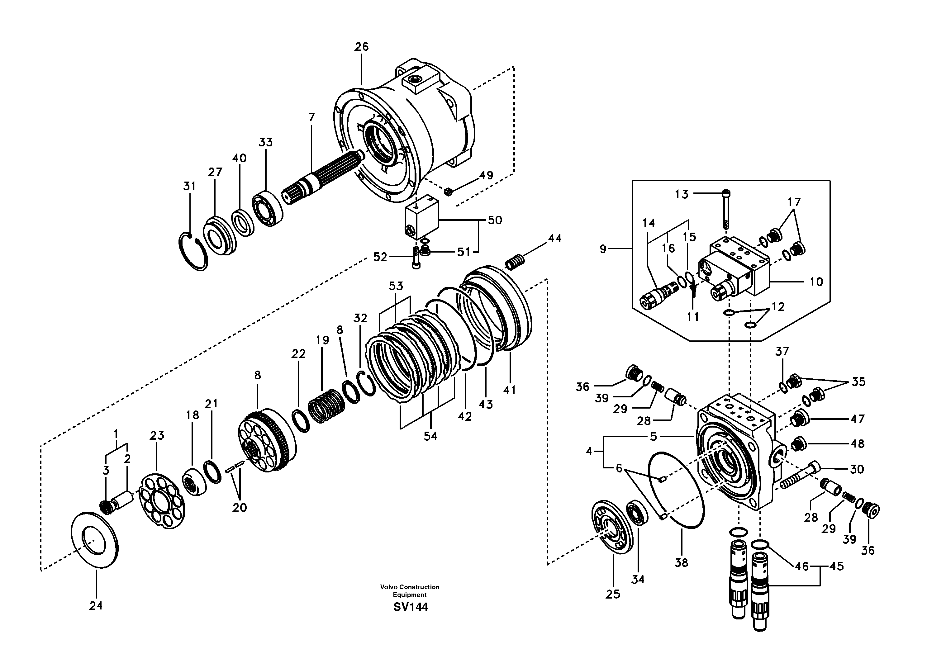 Swing motor — volvo parts diagram