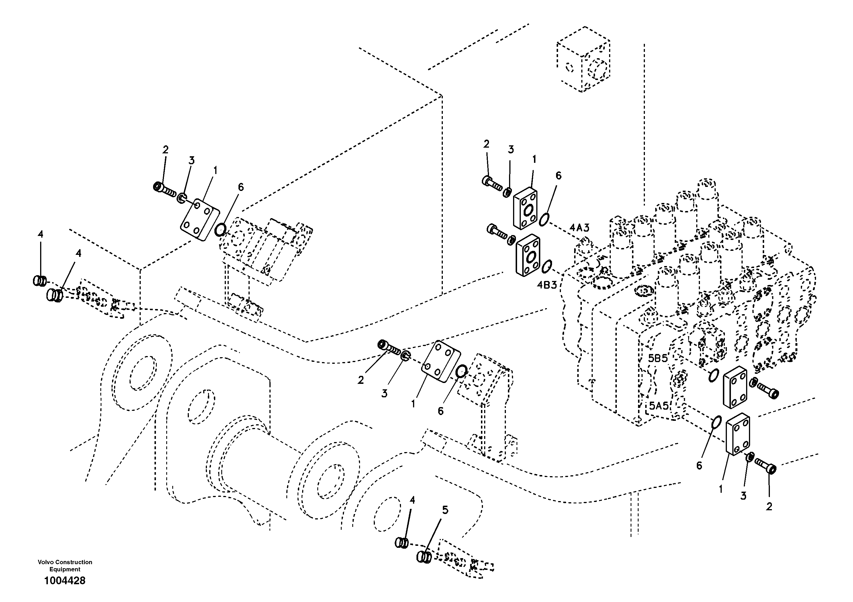 Working hydraulic, hydraulic plugs for no boom — volvo parts diagram