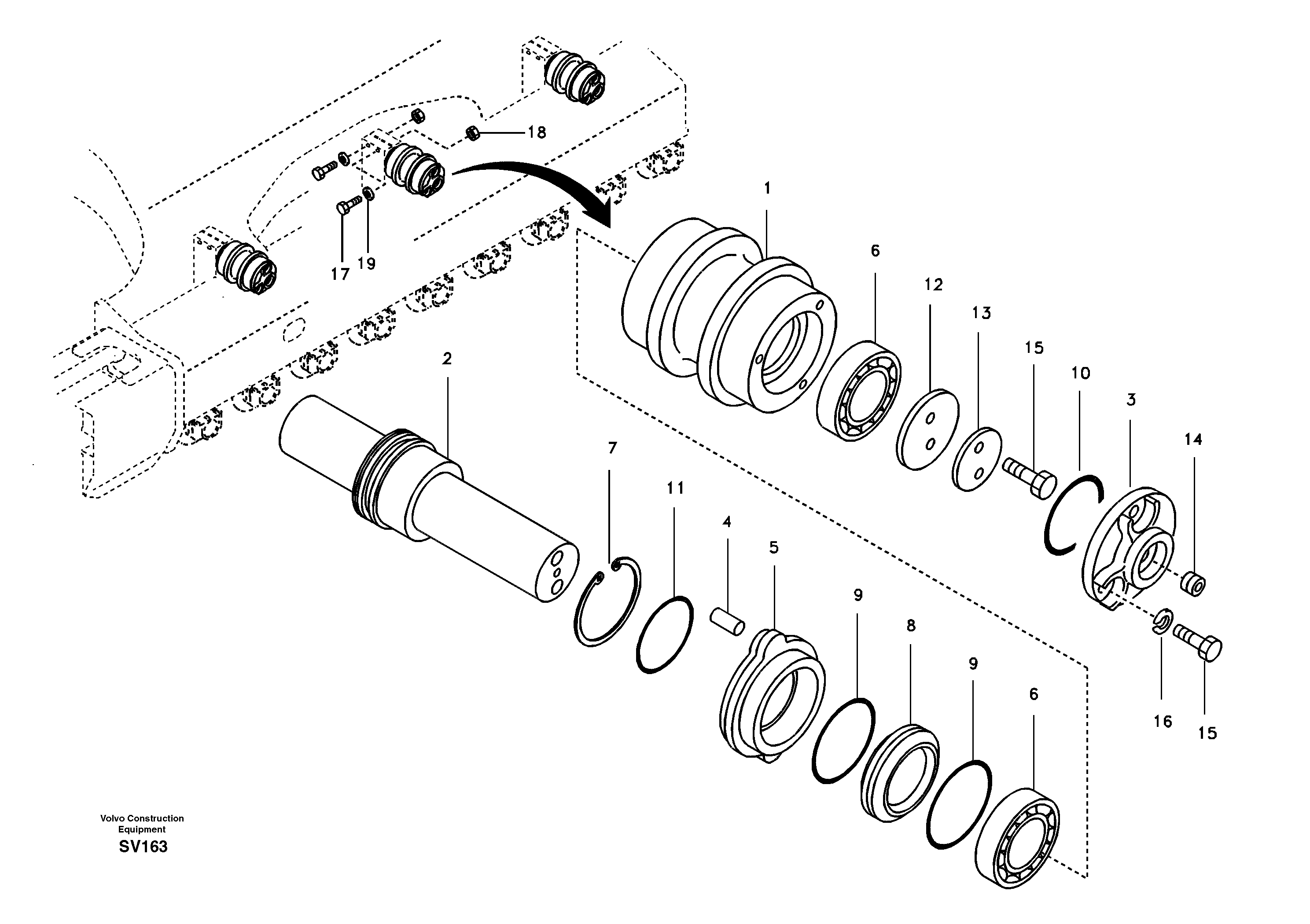 Top roller — volvo parts diagram