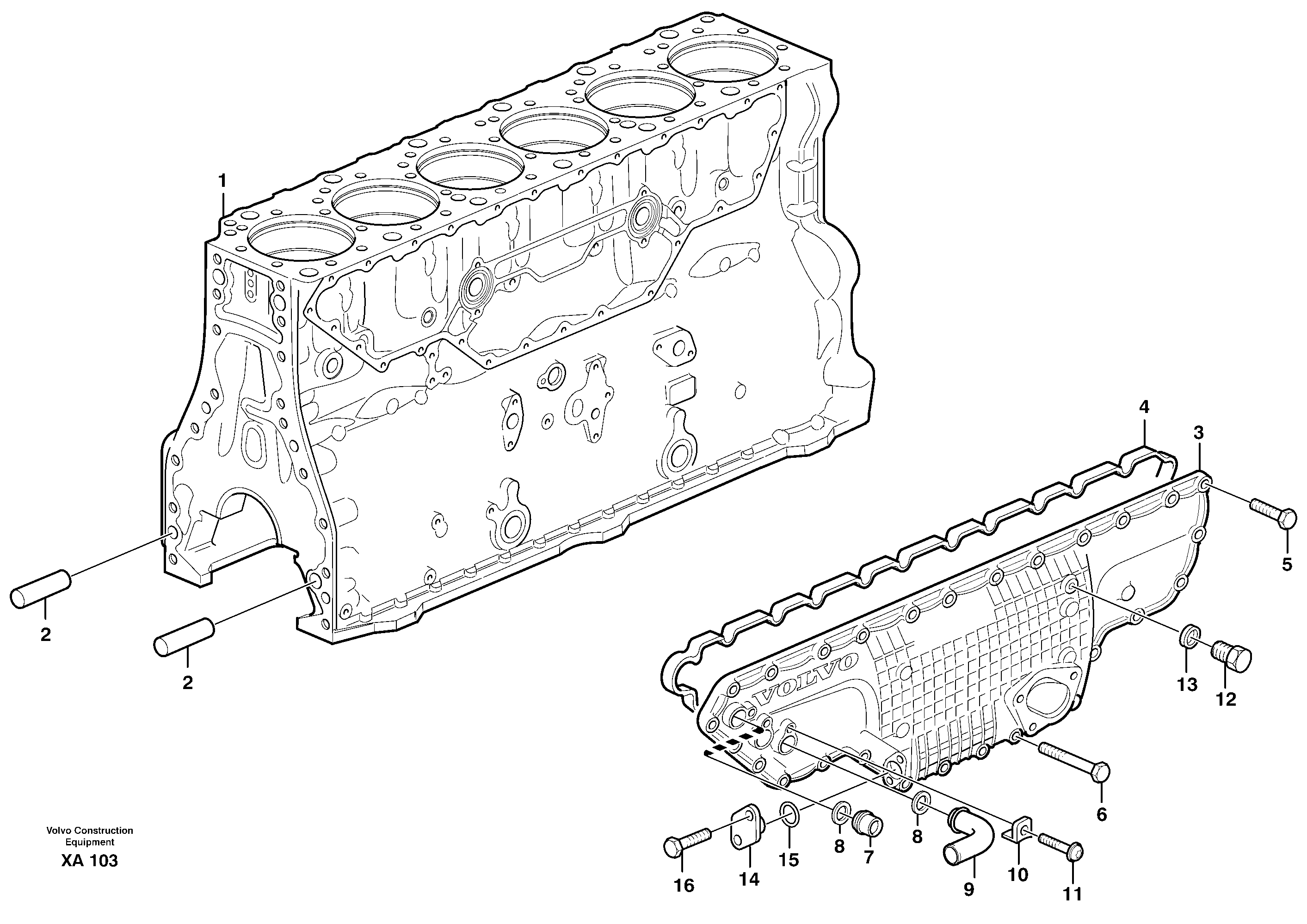 Cylinder block — volvo parts diagram