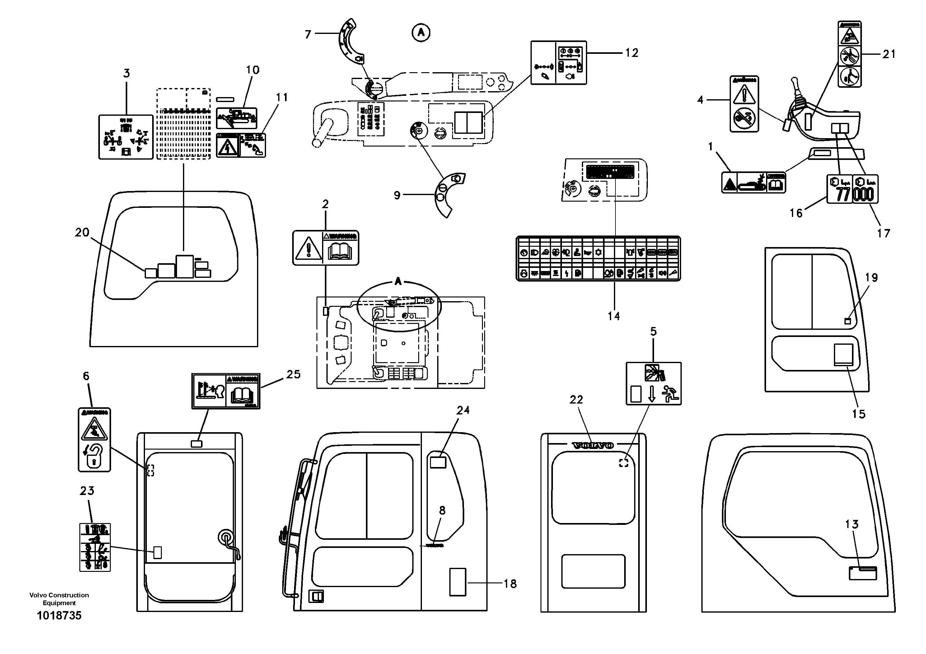 Decal, inner location — volvo parts diagram