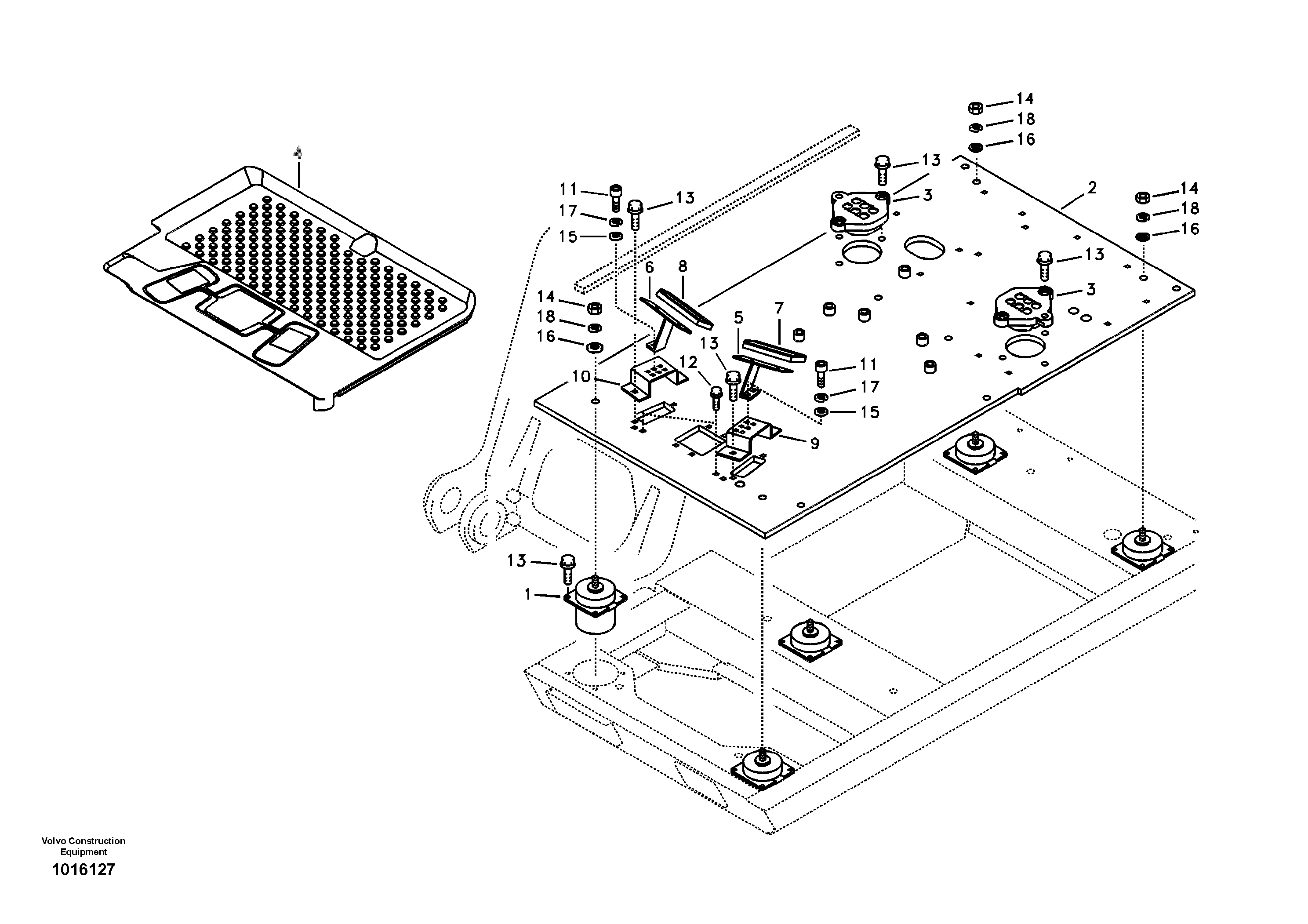 Cabin floor — volvo parts diagram