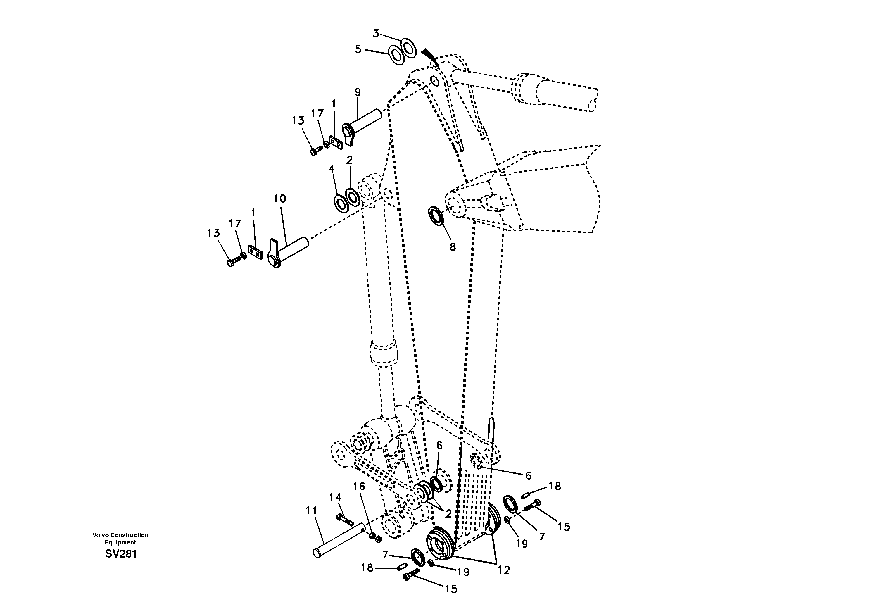 Links to dipper arm — volvo parts diagram