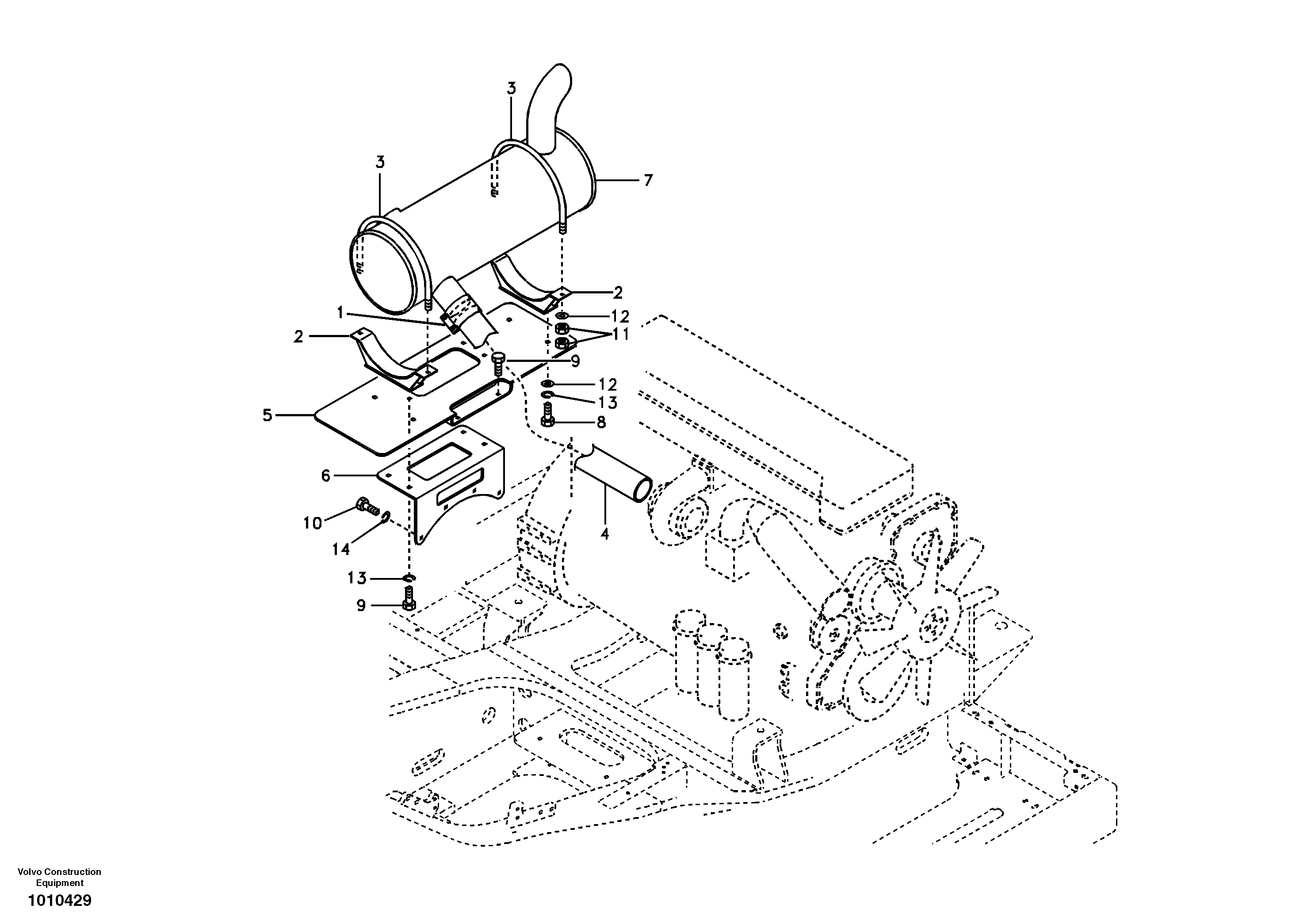 Exhaust system — volvo parts diagram