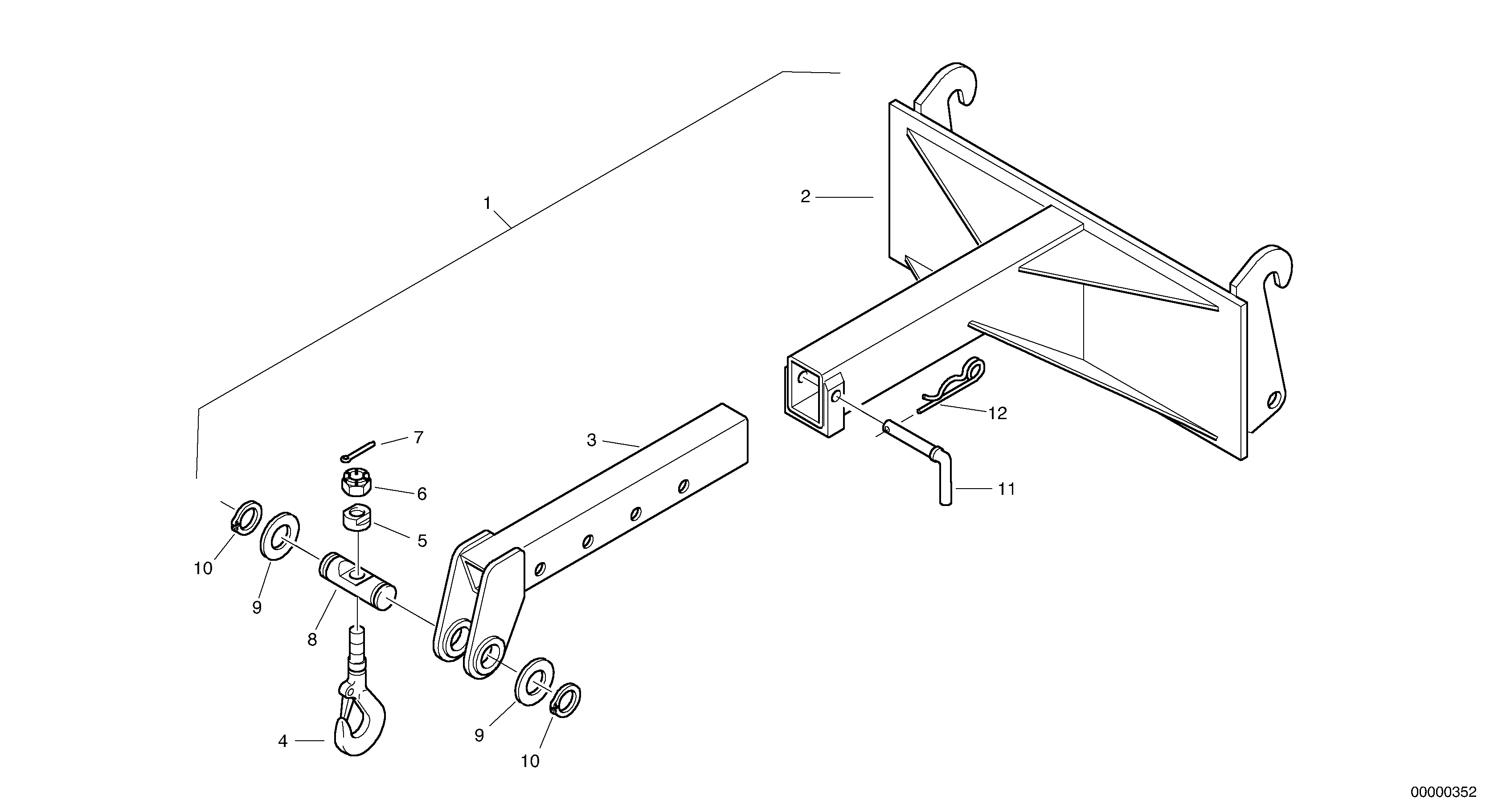 Load hook, telescopically — volvo parts diagram