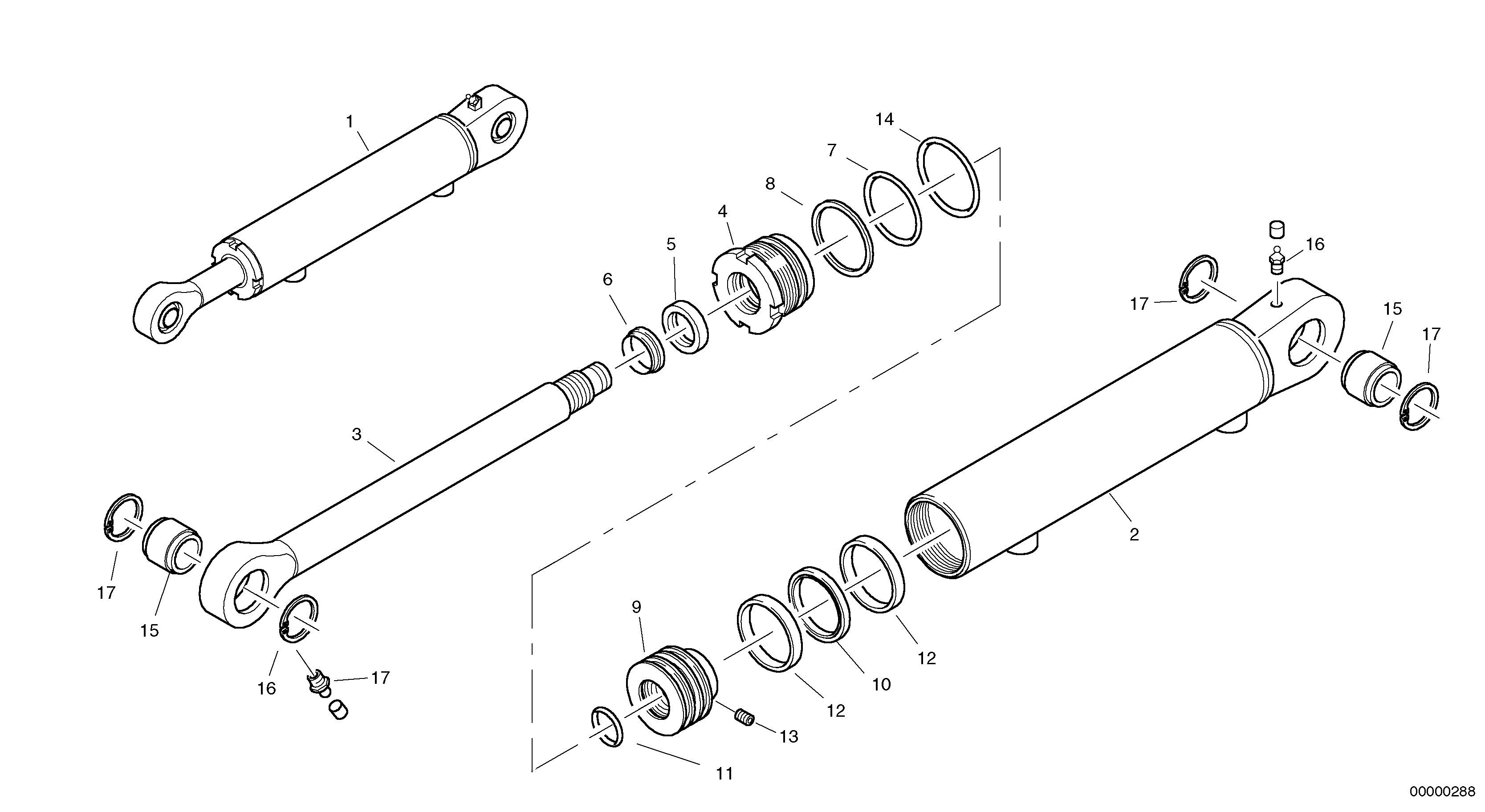 Lift cylinder — volvo parts diagram