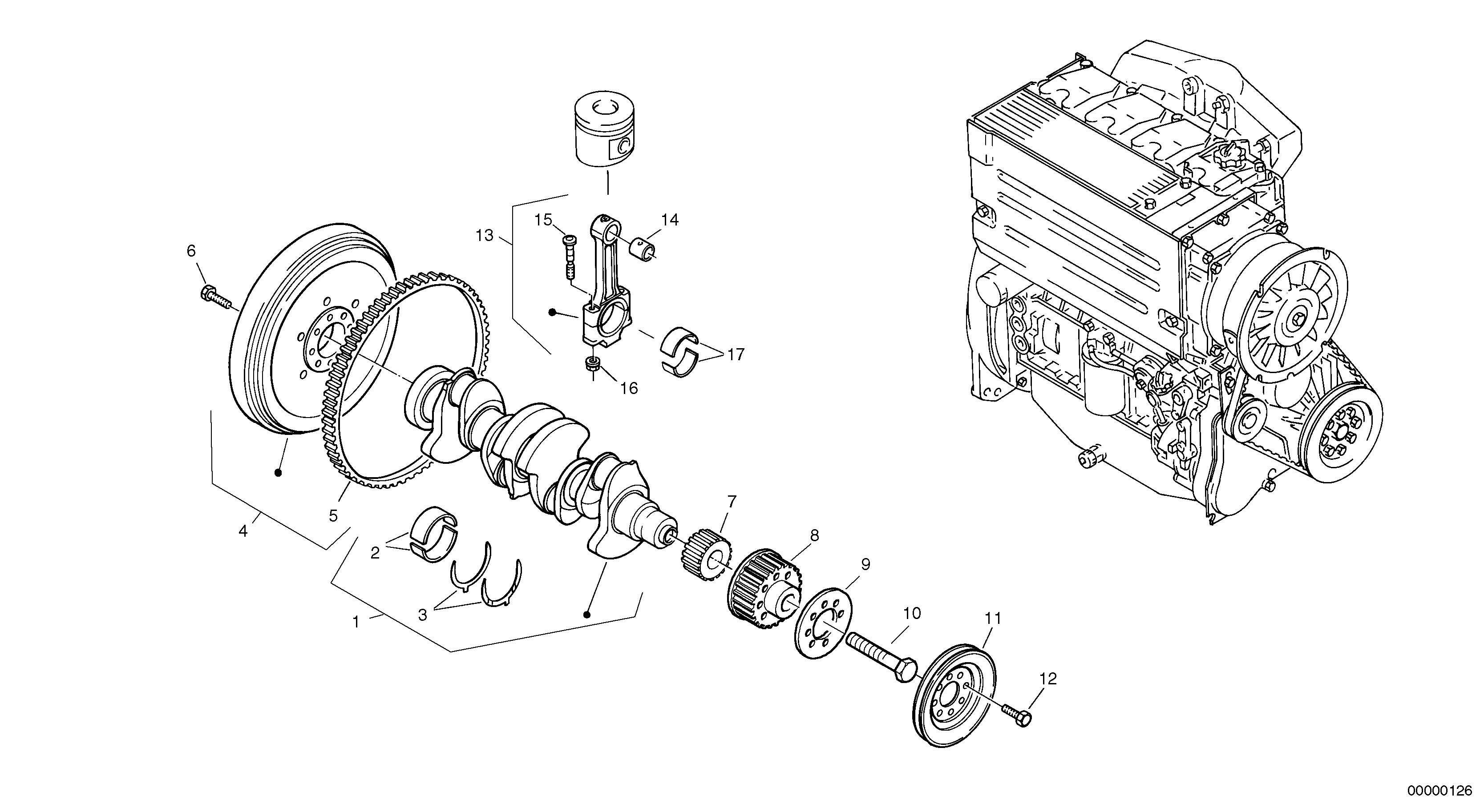 Crankshaft — volvo parts diagram