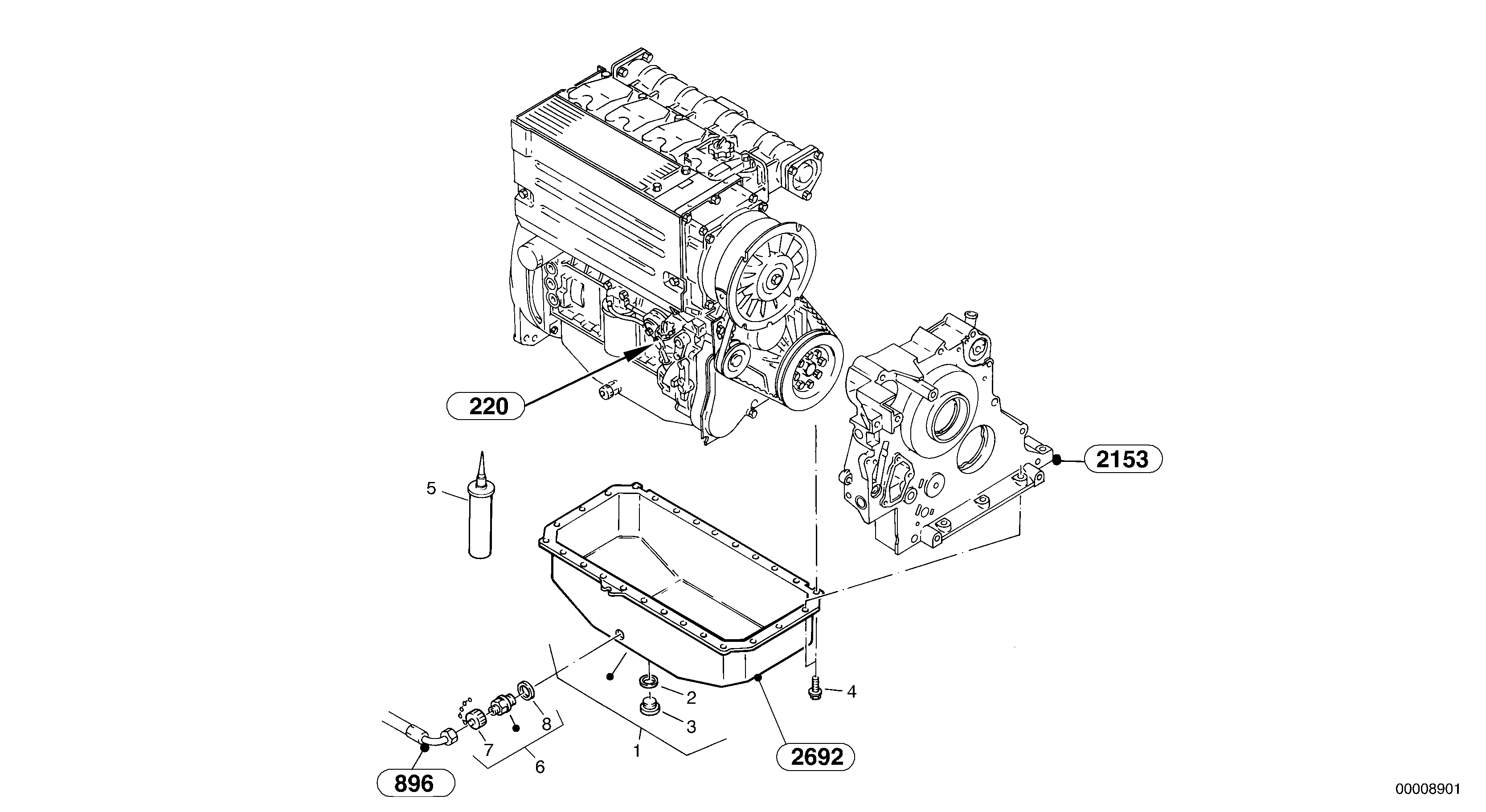 Oil sump — volvo parts diagram