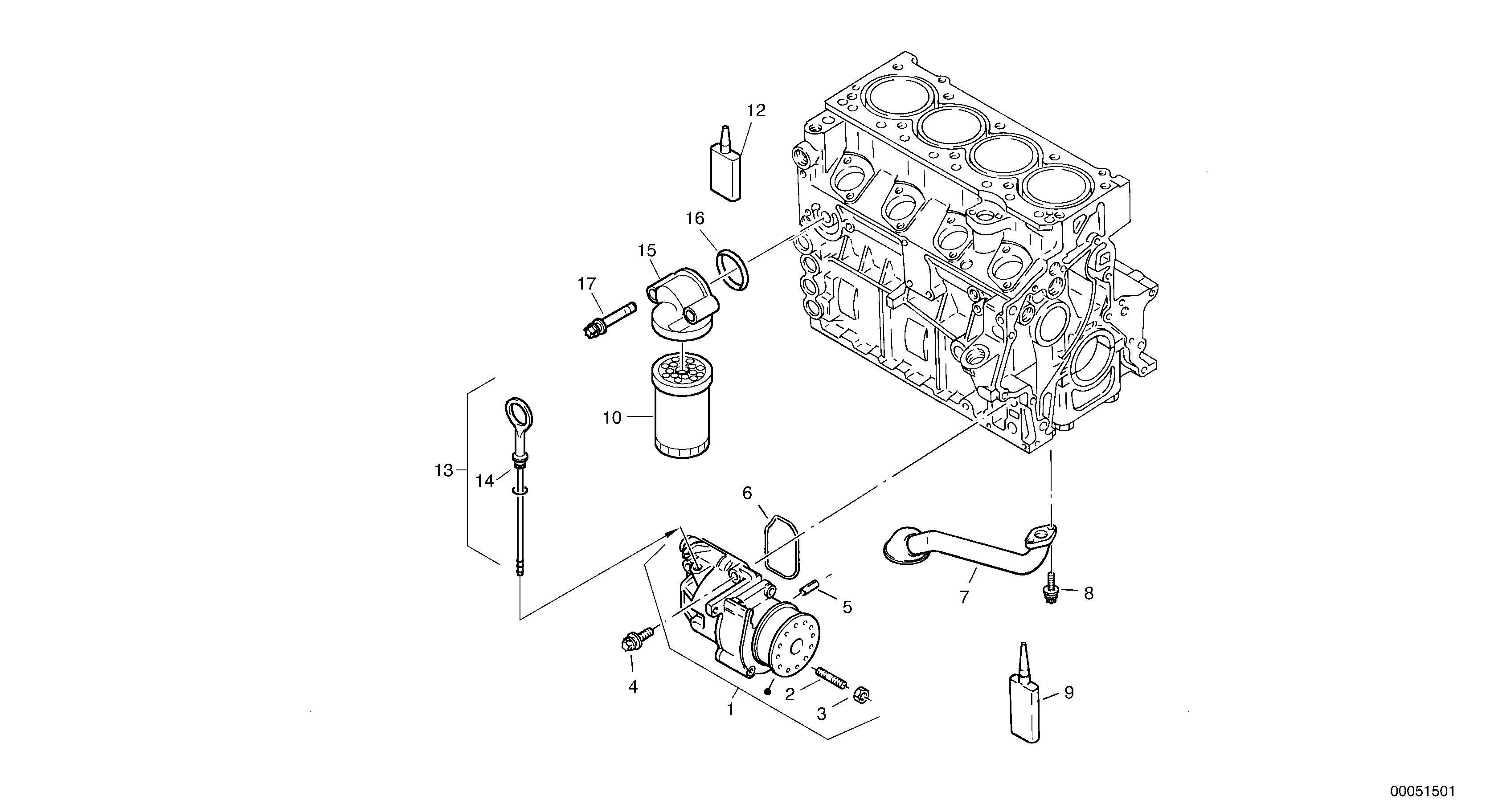 Oil pump, oil filter — volvo parts diagram