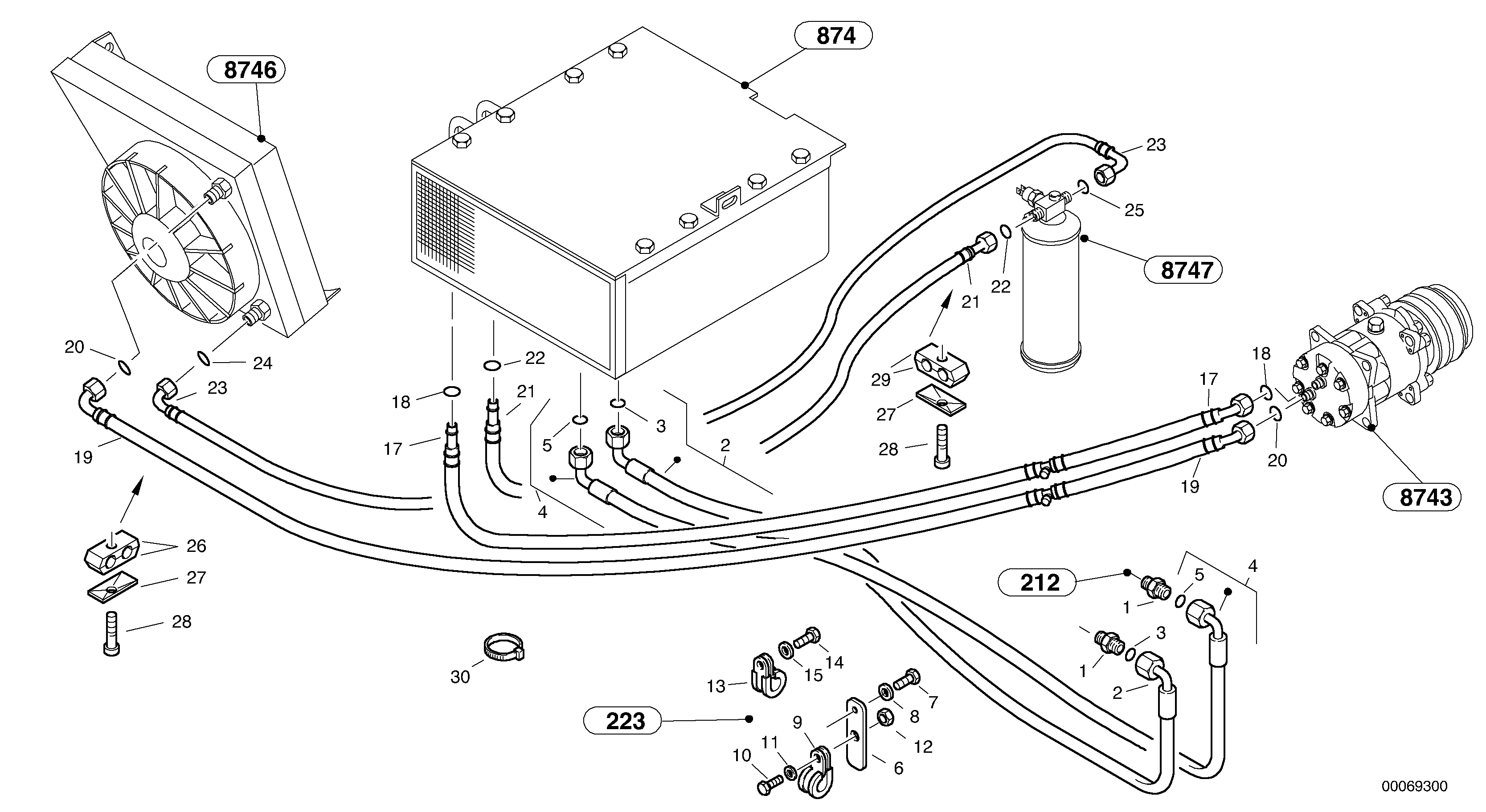 Pipes - Air-conditioning system — volvo parts diagram