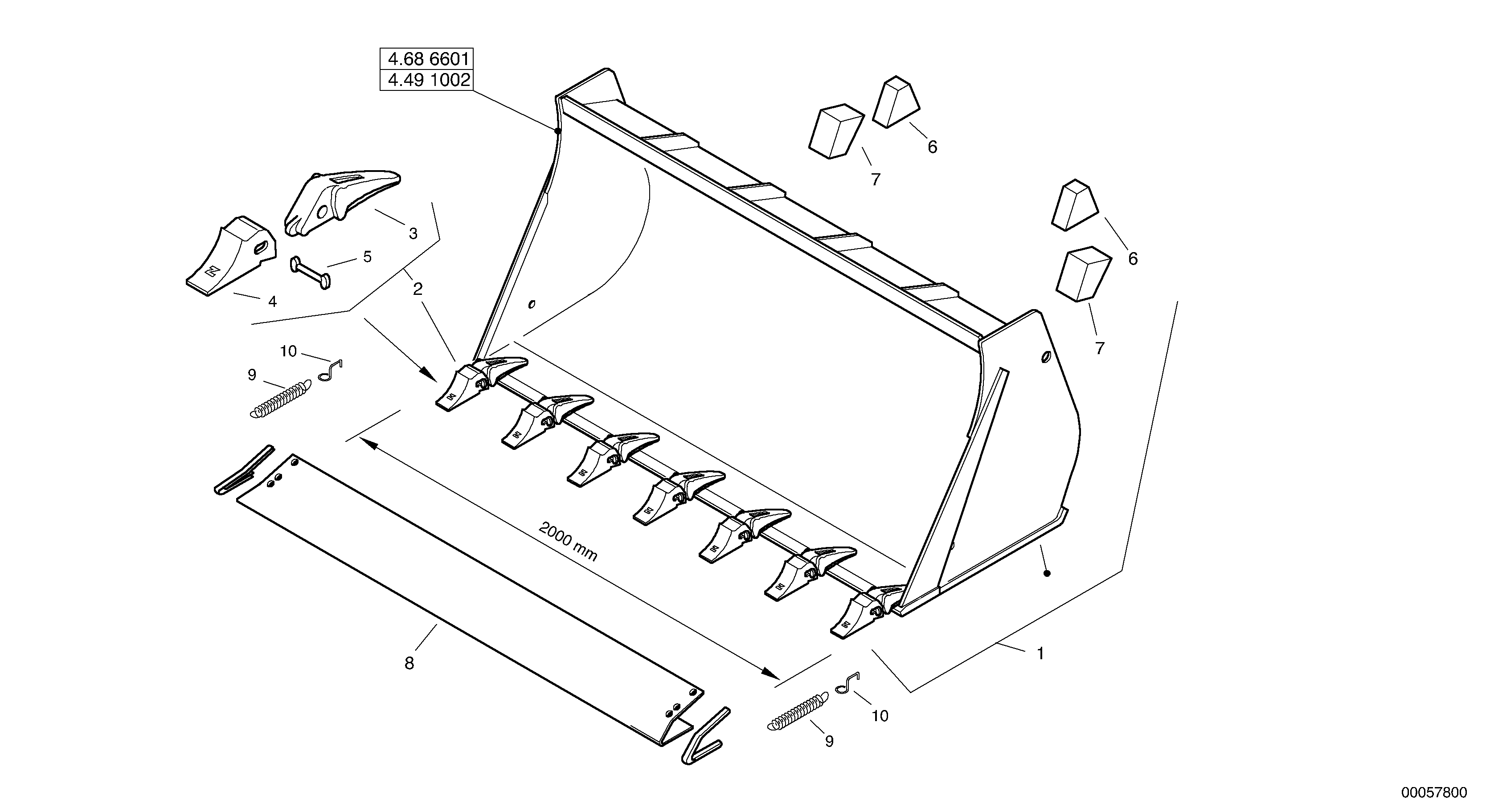 Bucket with teeth - TPZ — volvo parts diagram