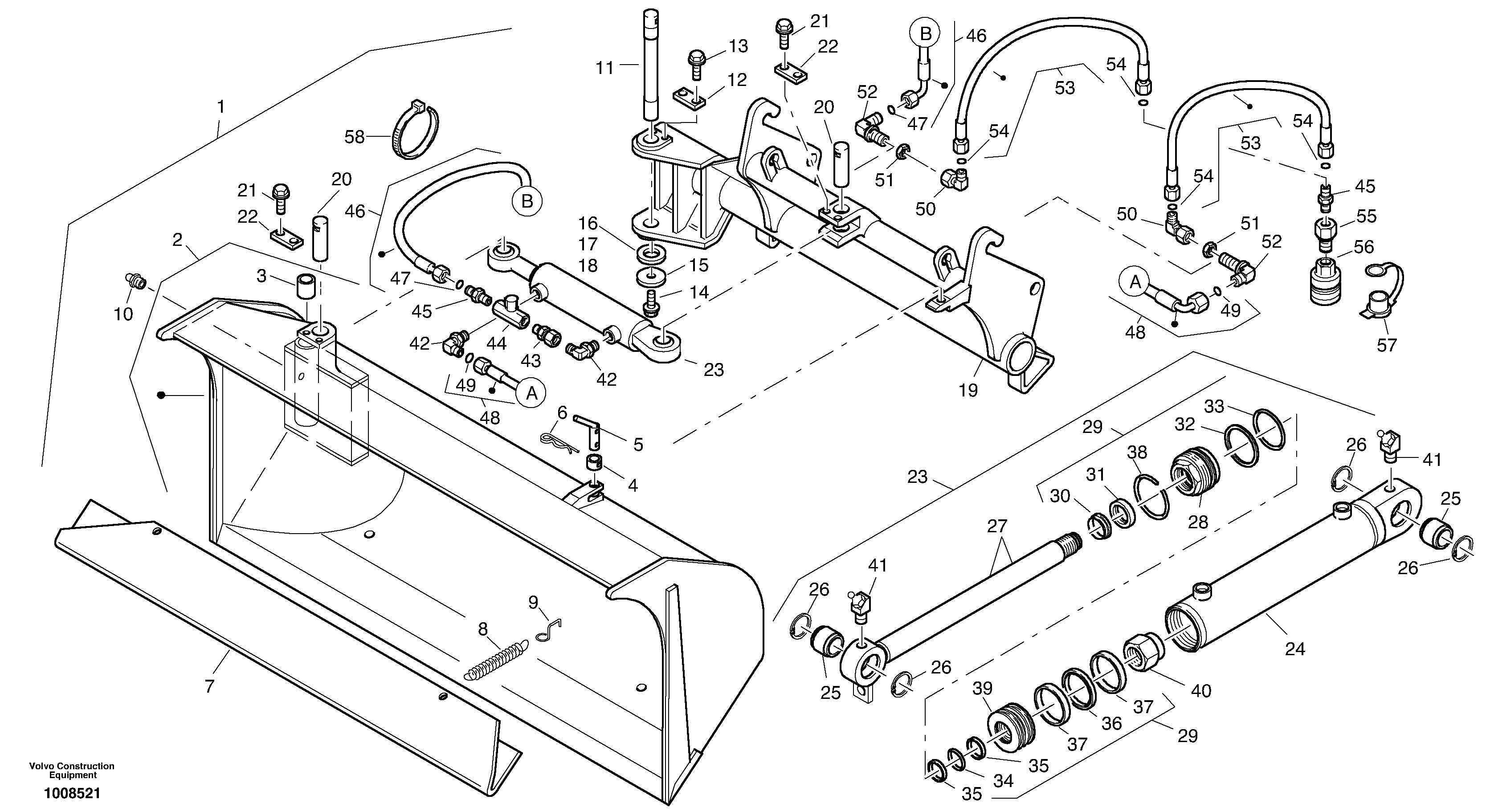 Side tip bucket, TPV — volvo parts diagram