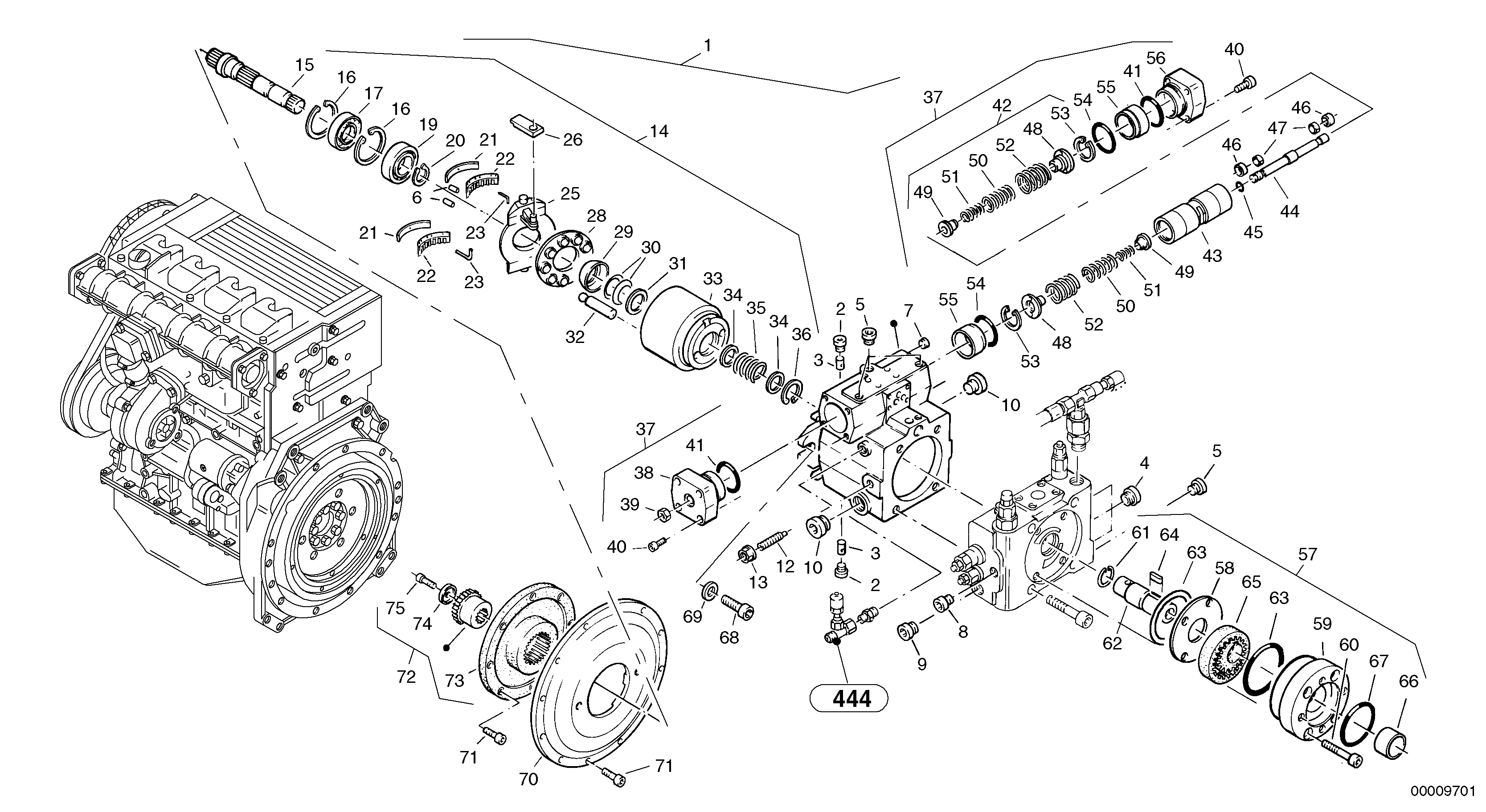 Variable displacement pump — volvo parts diagram