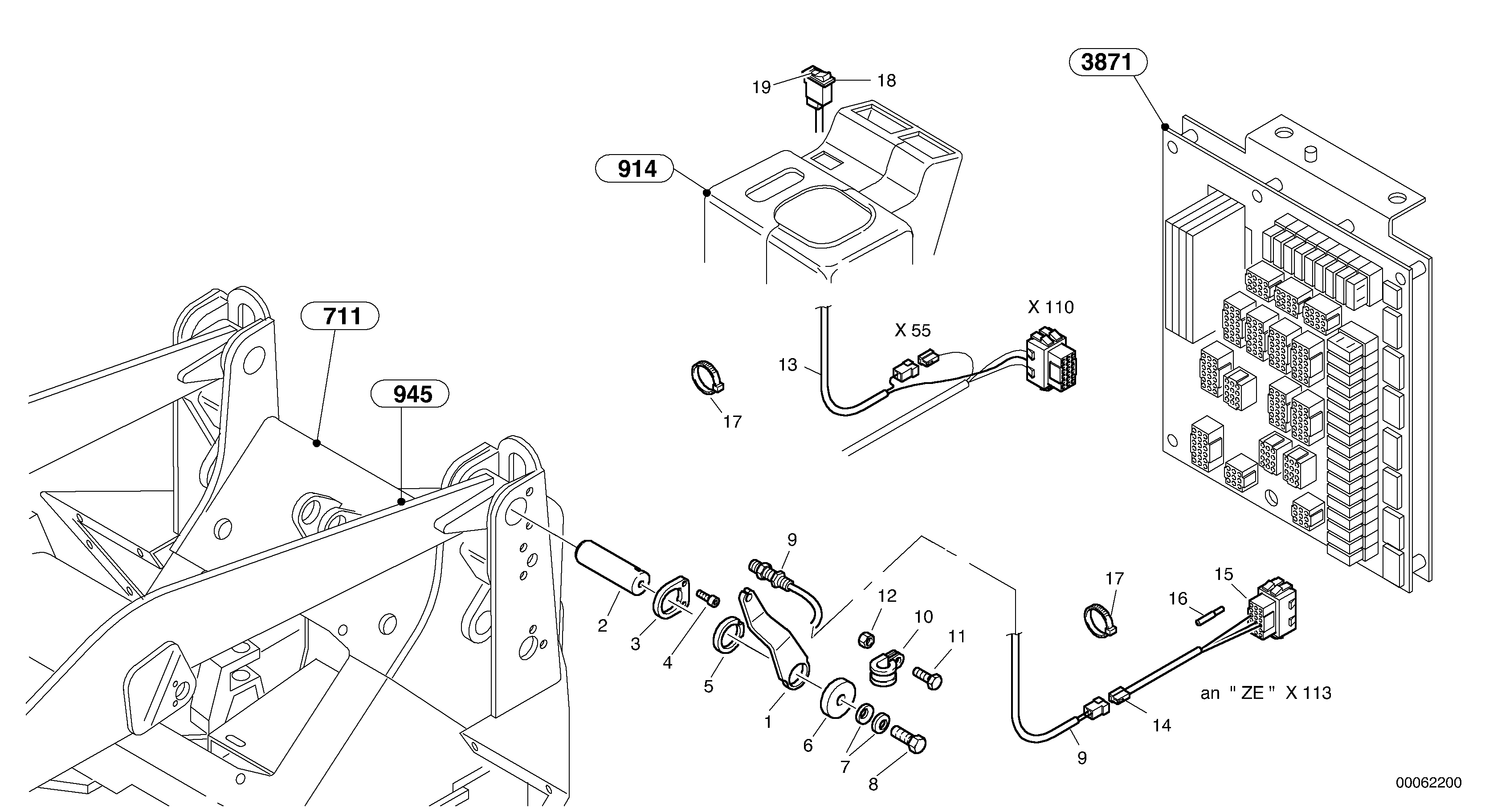 Lift end disconnection — volvo parts diagram