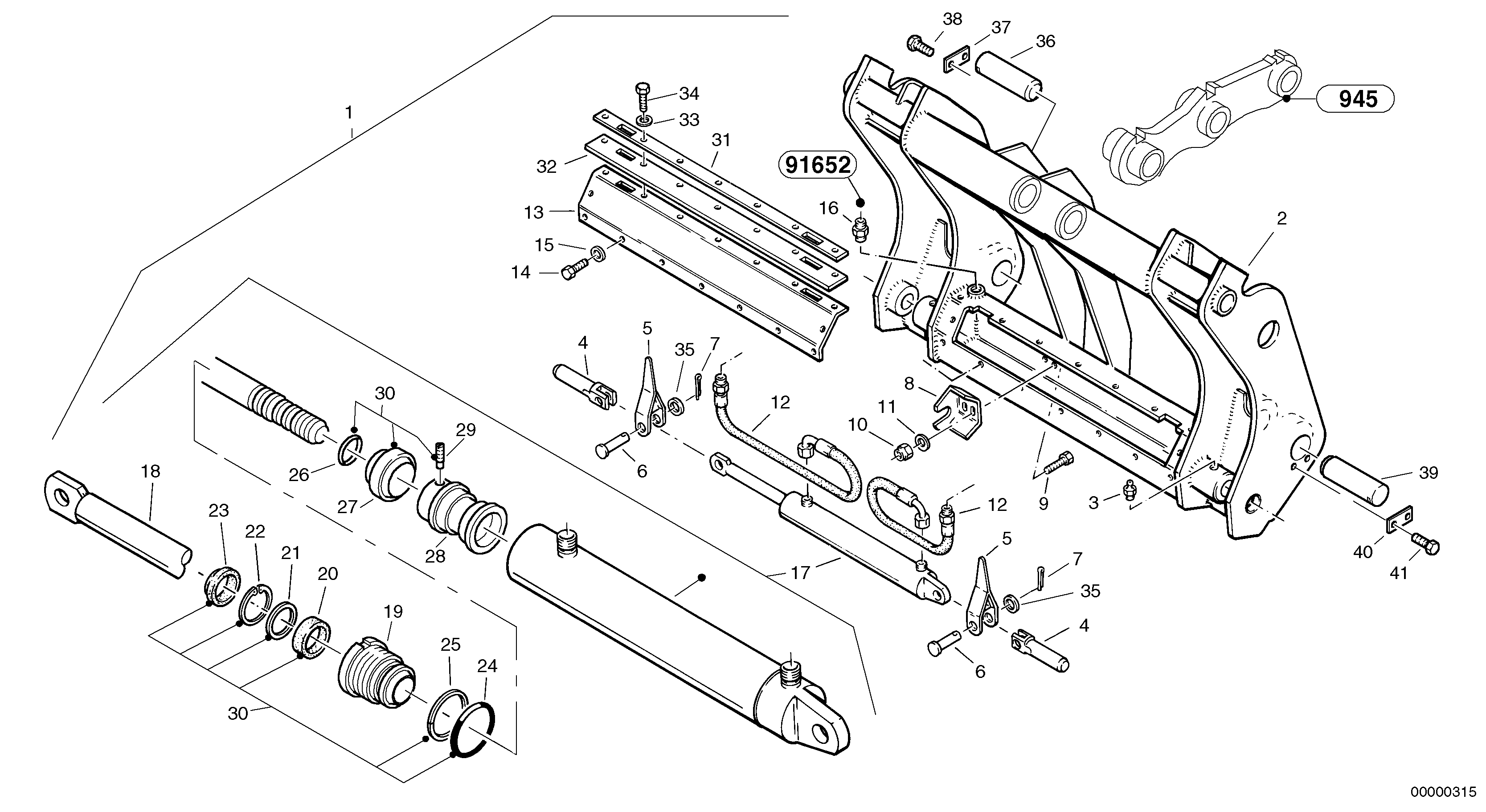 Attachment mounting plate - Quick change, hydraulic - TPV — volvo parts diagram