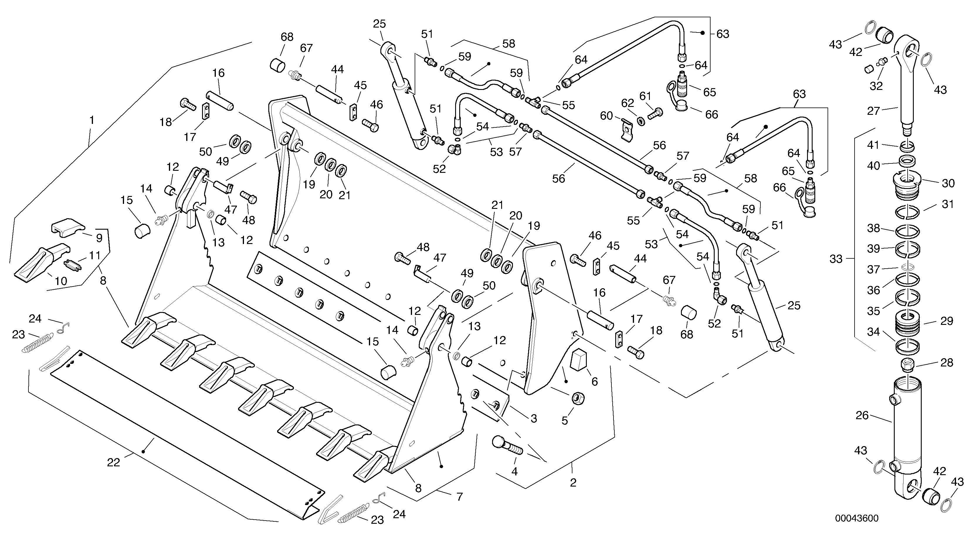 Combined bucket - TPZ without teeth — volvo parts diagram